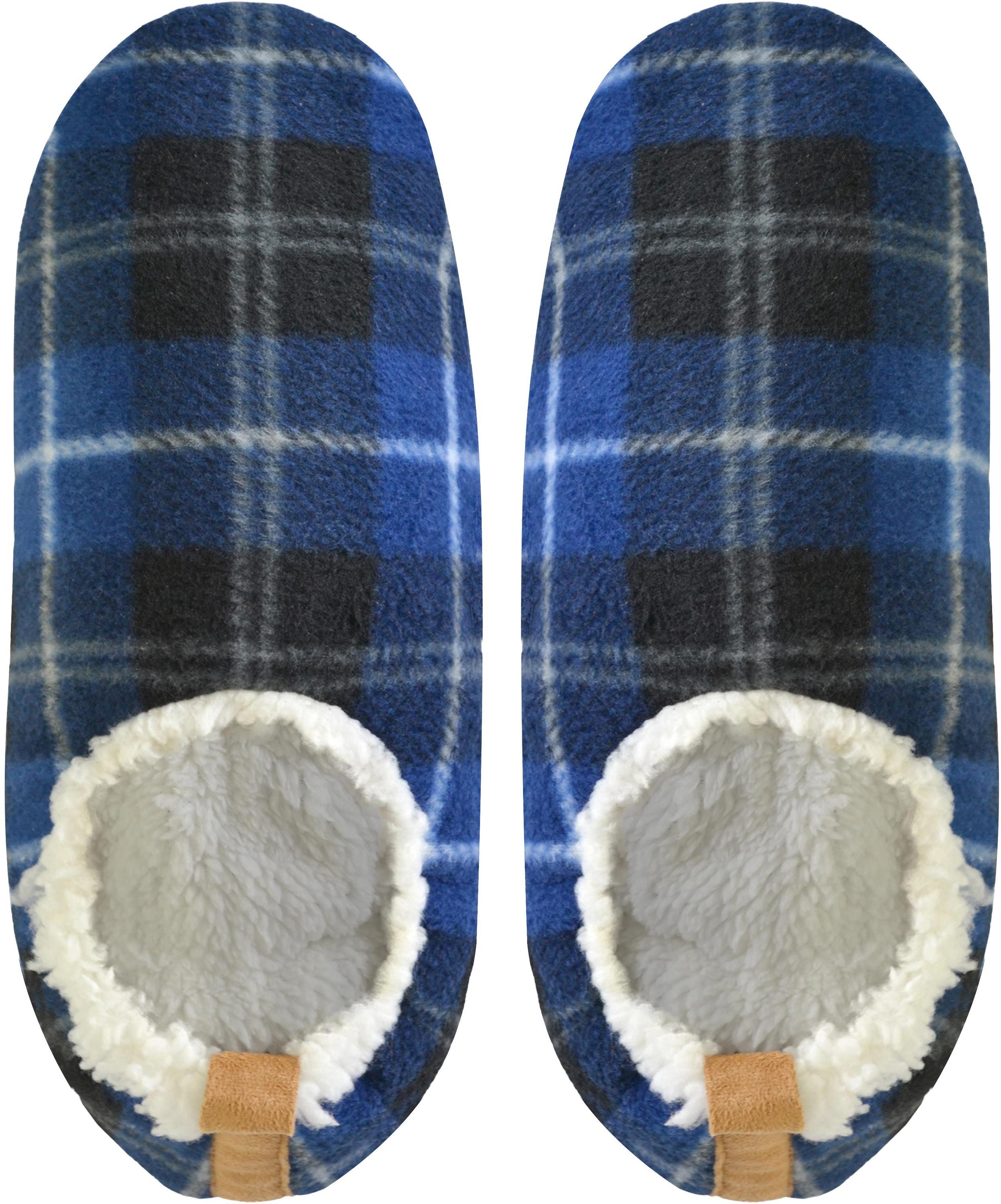 normani Herren-Slipper Hausschuhe Karo Hausschuh (1 Paar) mit weichem Lammfellimitat und ABS-Sohle