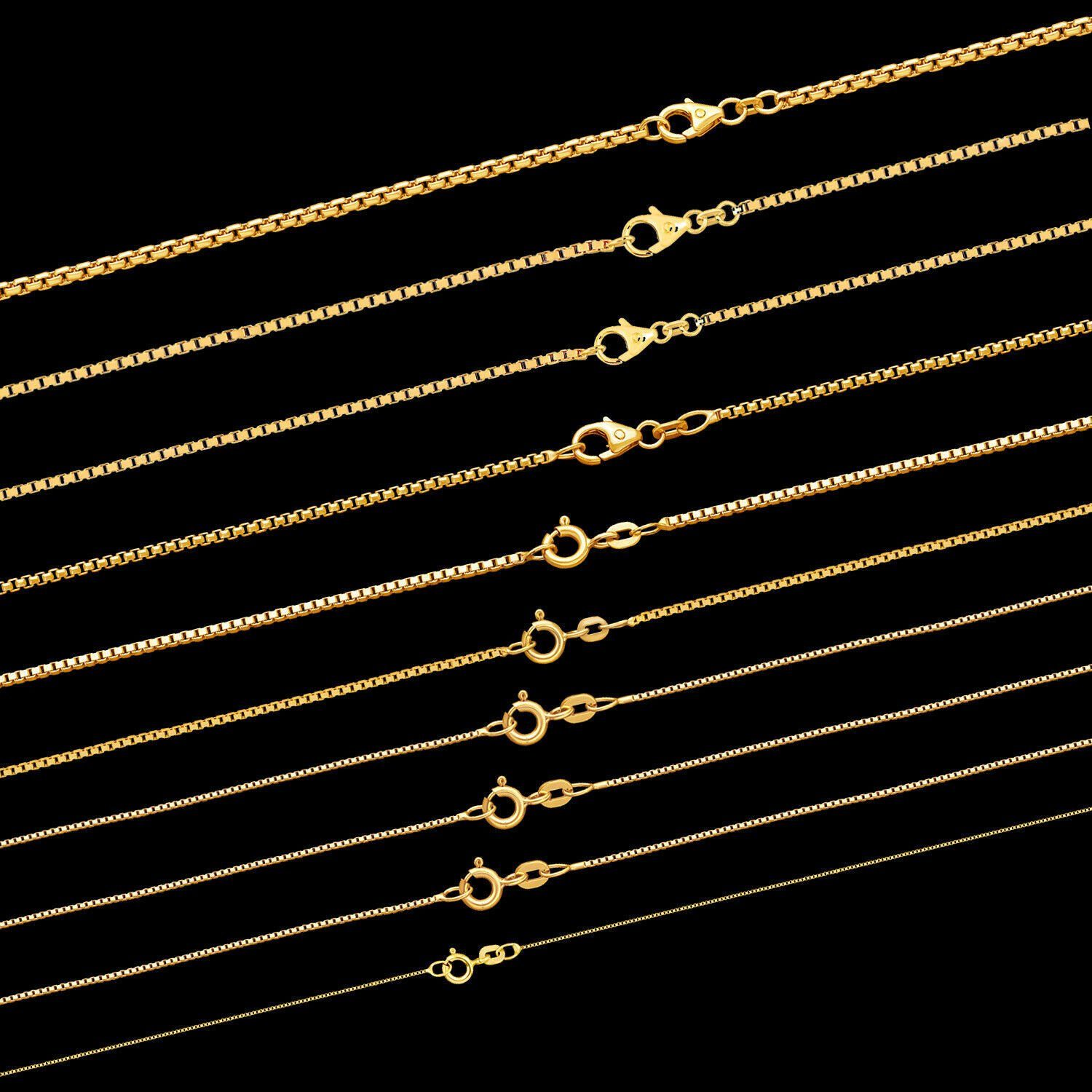 HOPLO Goldkette Goldkette Venezianerkette Länge 40cm - Breite 1,2mm - 750-18 Karat Gol