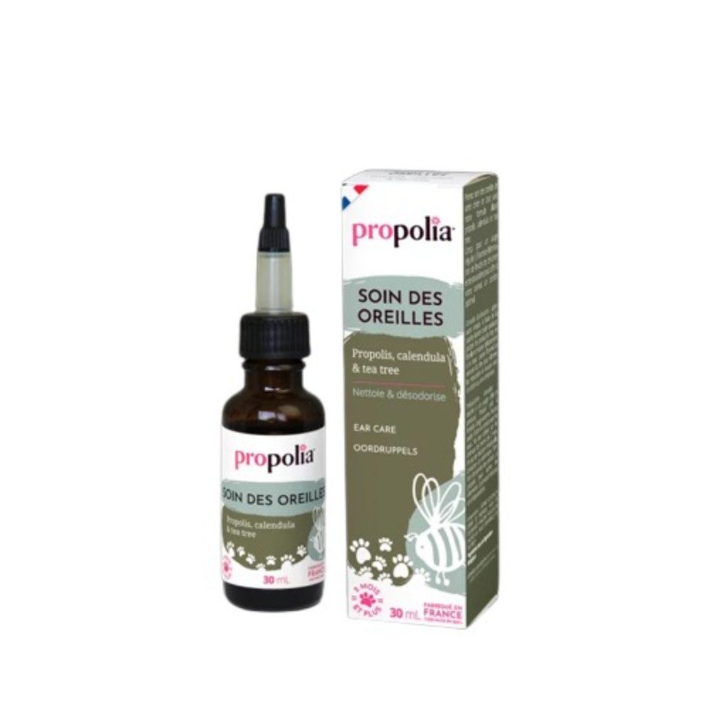 propolia Ohrenreiniger Natürliche Ohrenpflege Hund & Katze - Propolis Calendula Teebaumöl, Ohrentropfen für Hunde Katzen - Ohrreinigung & Ohrhygiene Bio