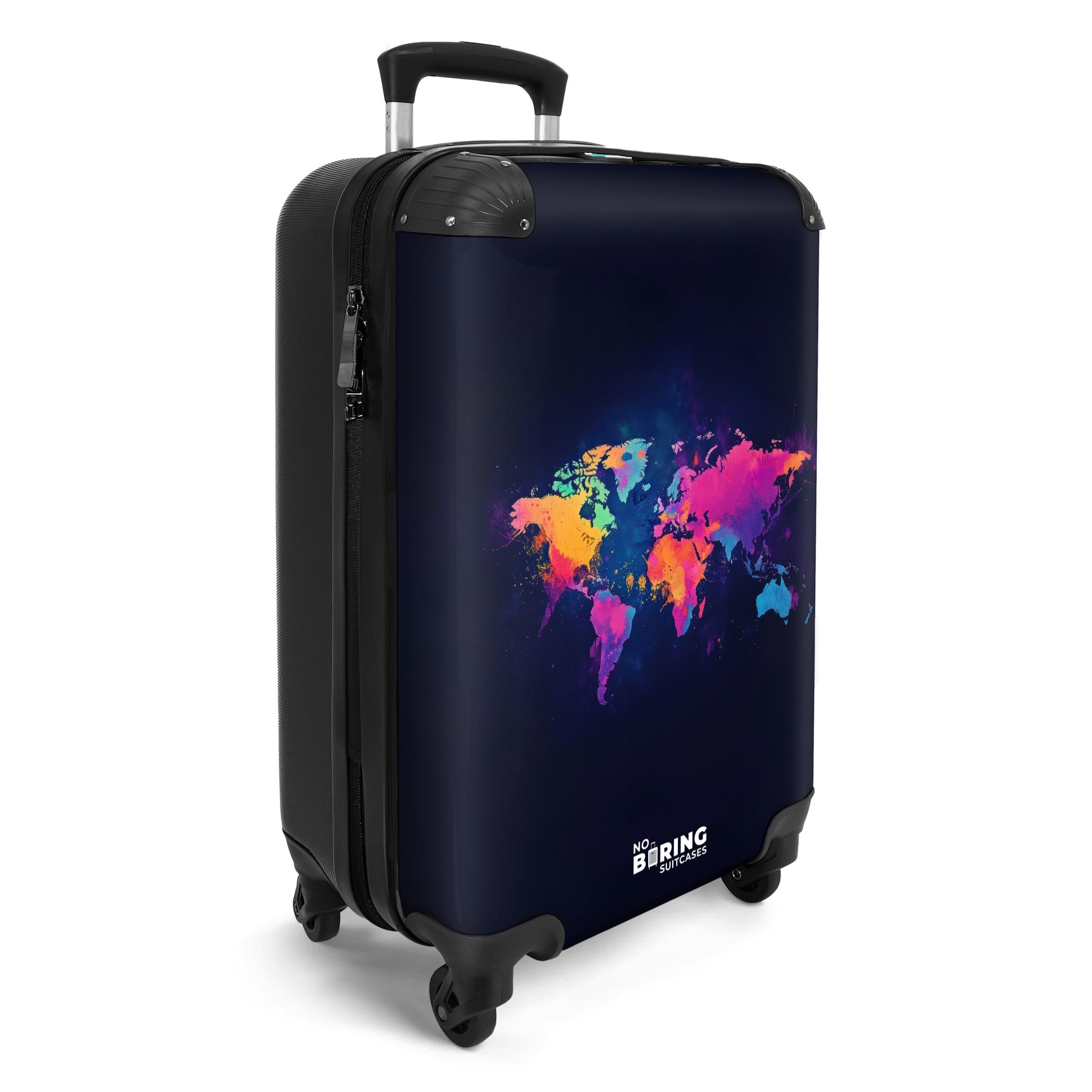 NoBoringSuitcases.com© Hartschalen-Trolley Weltkarte - Bunt - günstig online kaufen