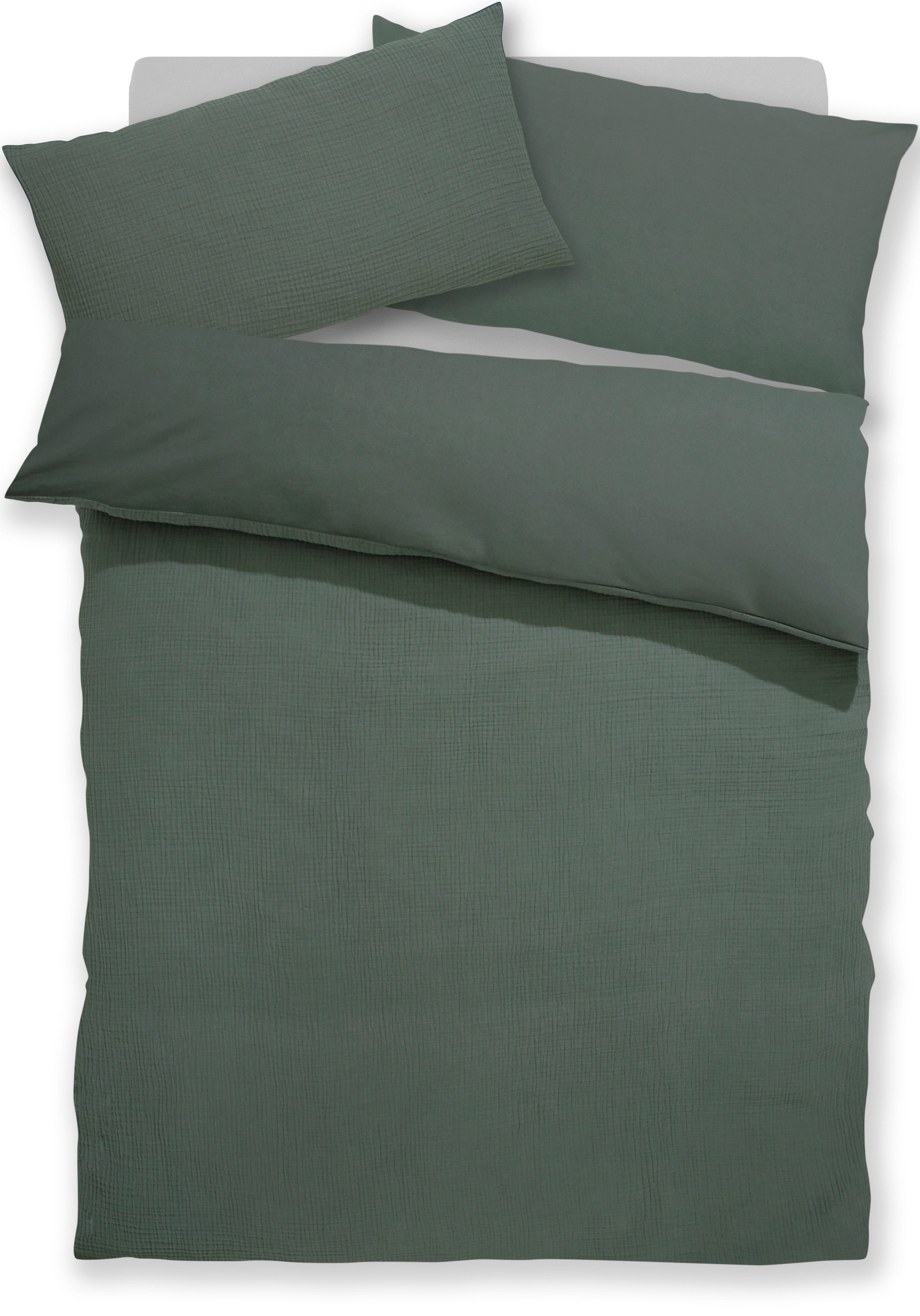 OTTO home Wendebettwäsche Sari3, Musselin, Renforcé, 2 teilig, NEUHEIT: aus 100% Baumwolle in weichem Musselin, Rückseite Renforcé