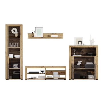 Newroom Wohnwand Folly, Wohnwand Artisan Eiche NB Artisan Eiche NB Modern Schrankwand Anbau...