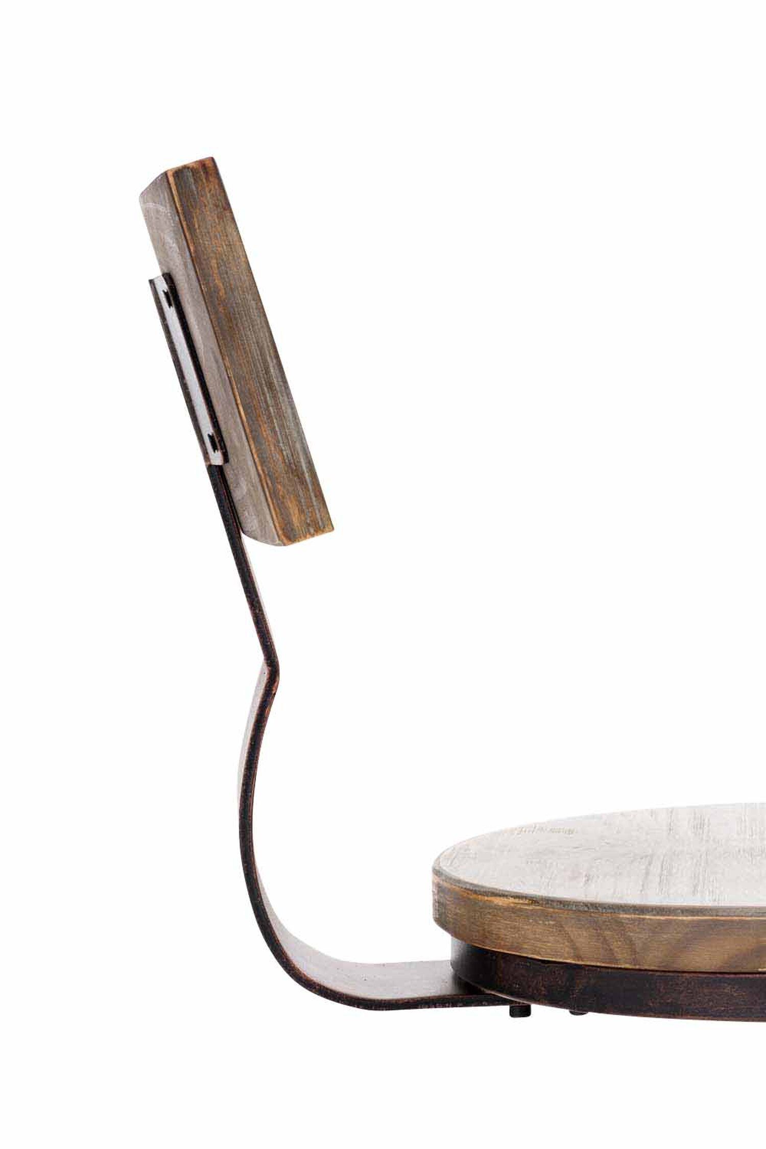 Metall Hocker Holz Durani für Sitzfläche: Gestell - Theke 4-Fuß (Barstuhl Fußstütze mit TPFLiving & angenehmer Küche), Bronze Barhocker