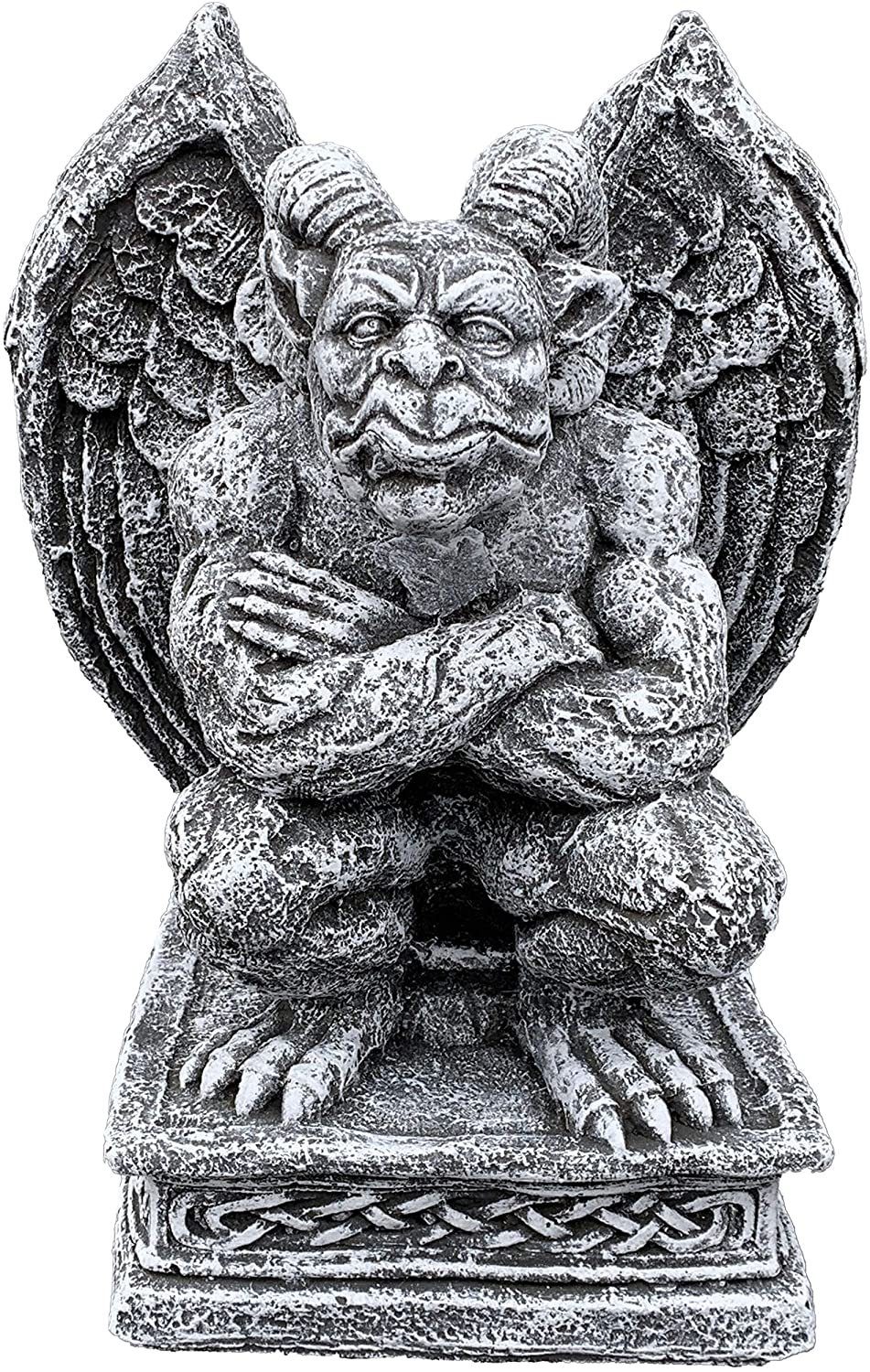 Stone and Style Gartenfigur Frostfeste Steinfigur Gargoyle mit Hörnern
