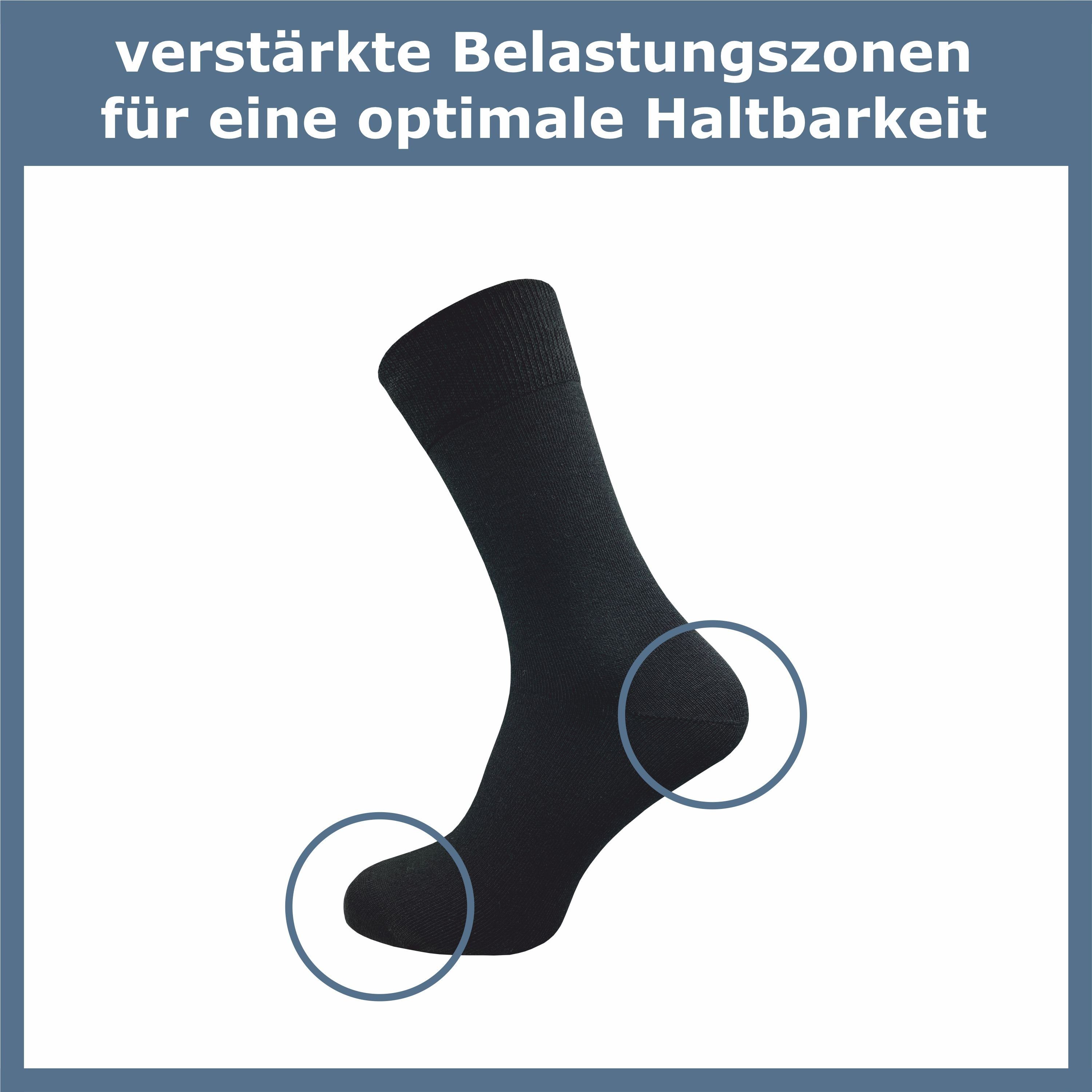 grau, weiteren bequem Socken - weich Socken doppelt in schwarz, Herren & aus Paar) Baumwolle bunt, Damen gekämmter & für und - blau (10 Farben ca·wa·so