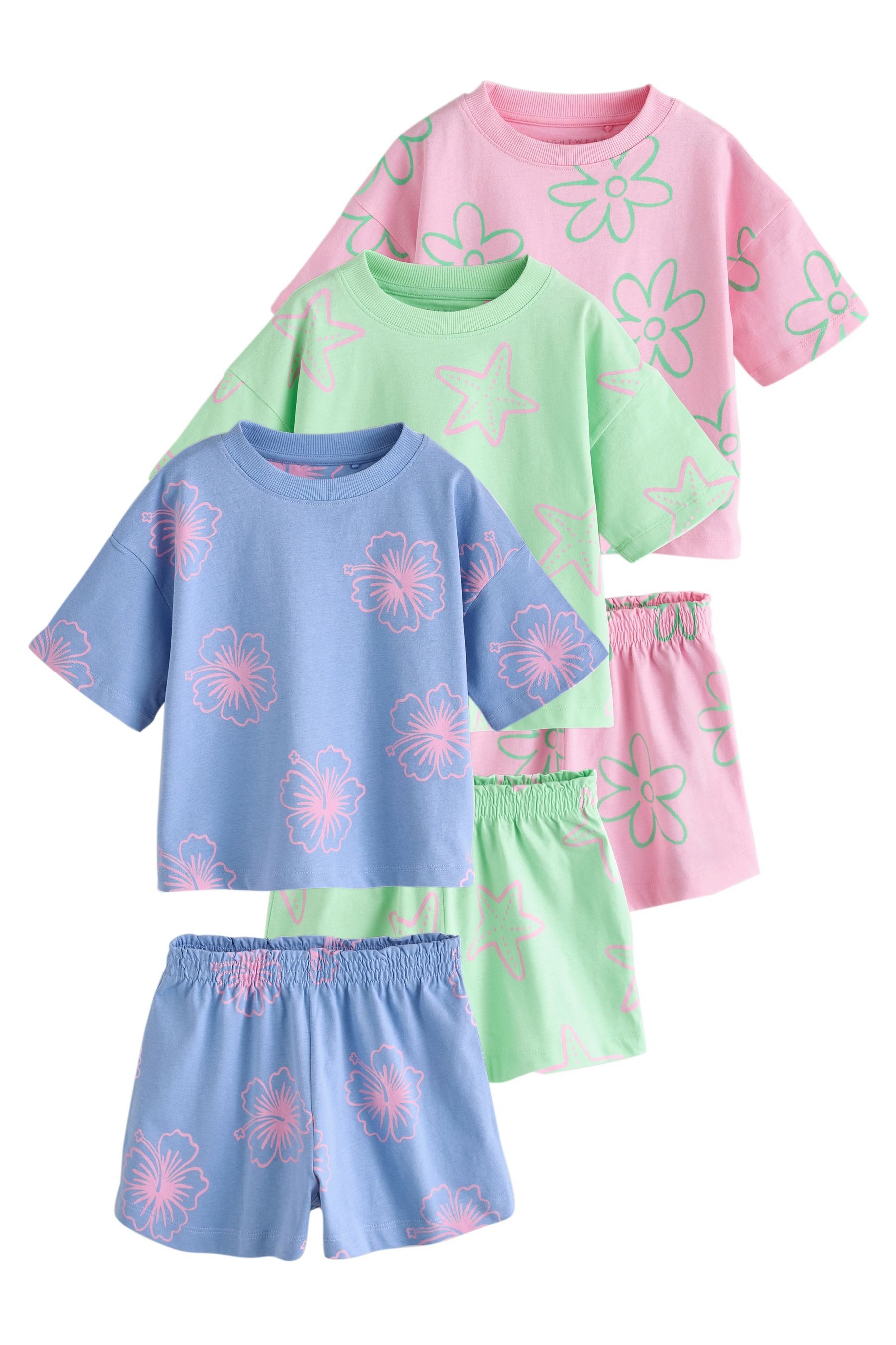 Next Pyjama Kurze Schlafanzüge, 3er-Pack (6 tlg)