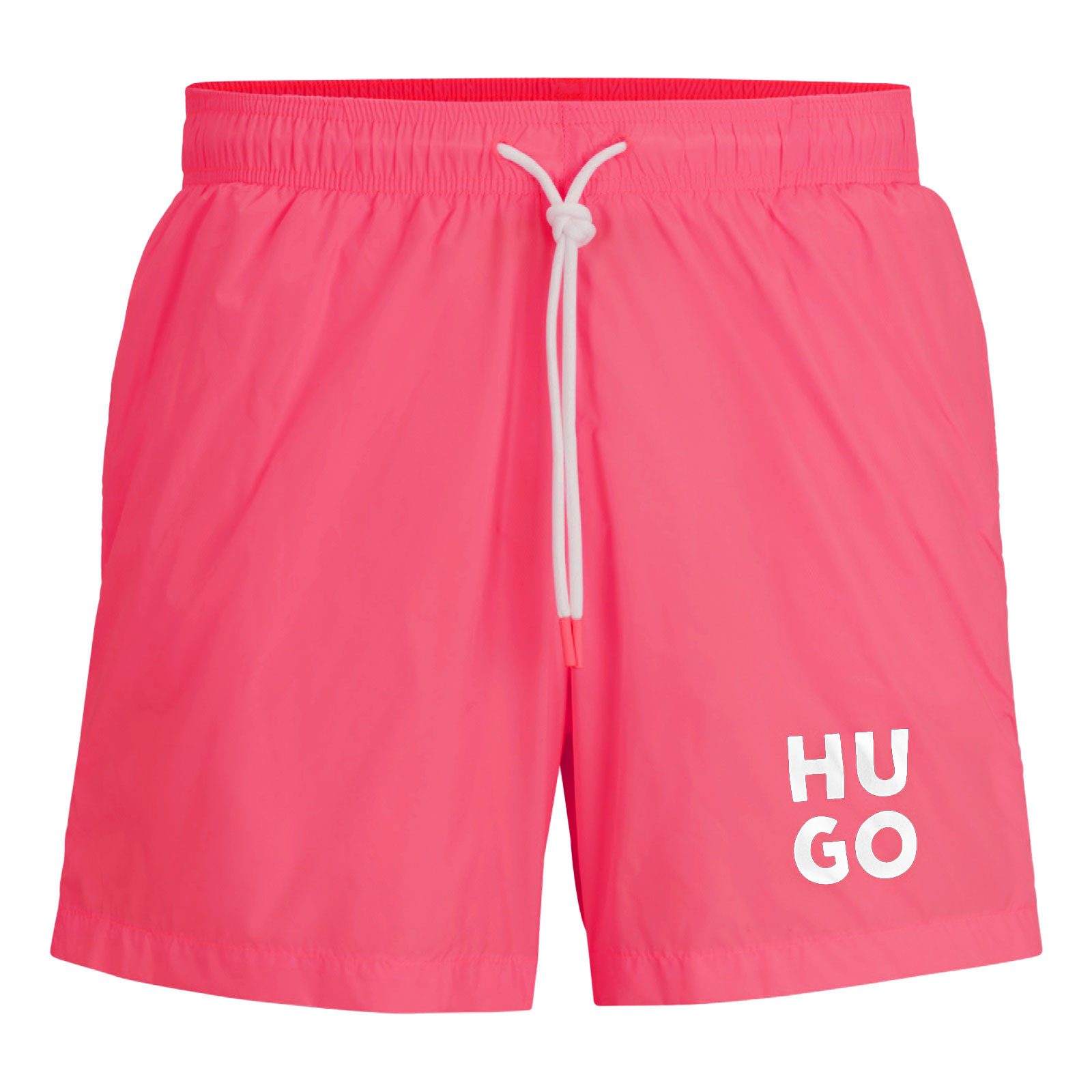 HUGO Badeshorts Paol mit Innenhose aus rotem Mesh