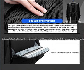 WISHDOR Reiserucksack Laptoprucksack Laptop Rucksack Rucksäcke Freizeitrucksack Laptoptasche (Kunstleder Reisen Notebook Laptop Tasche Schule Uni Rucksack Handgepäck, mit USB-Lade-Anschluss, Anti-Diebstahl, Backpack mit Laptopfach), für Herren Damen Jungen Teenager Freizeit Arbeit Business Reisen