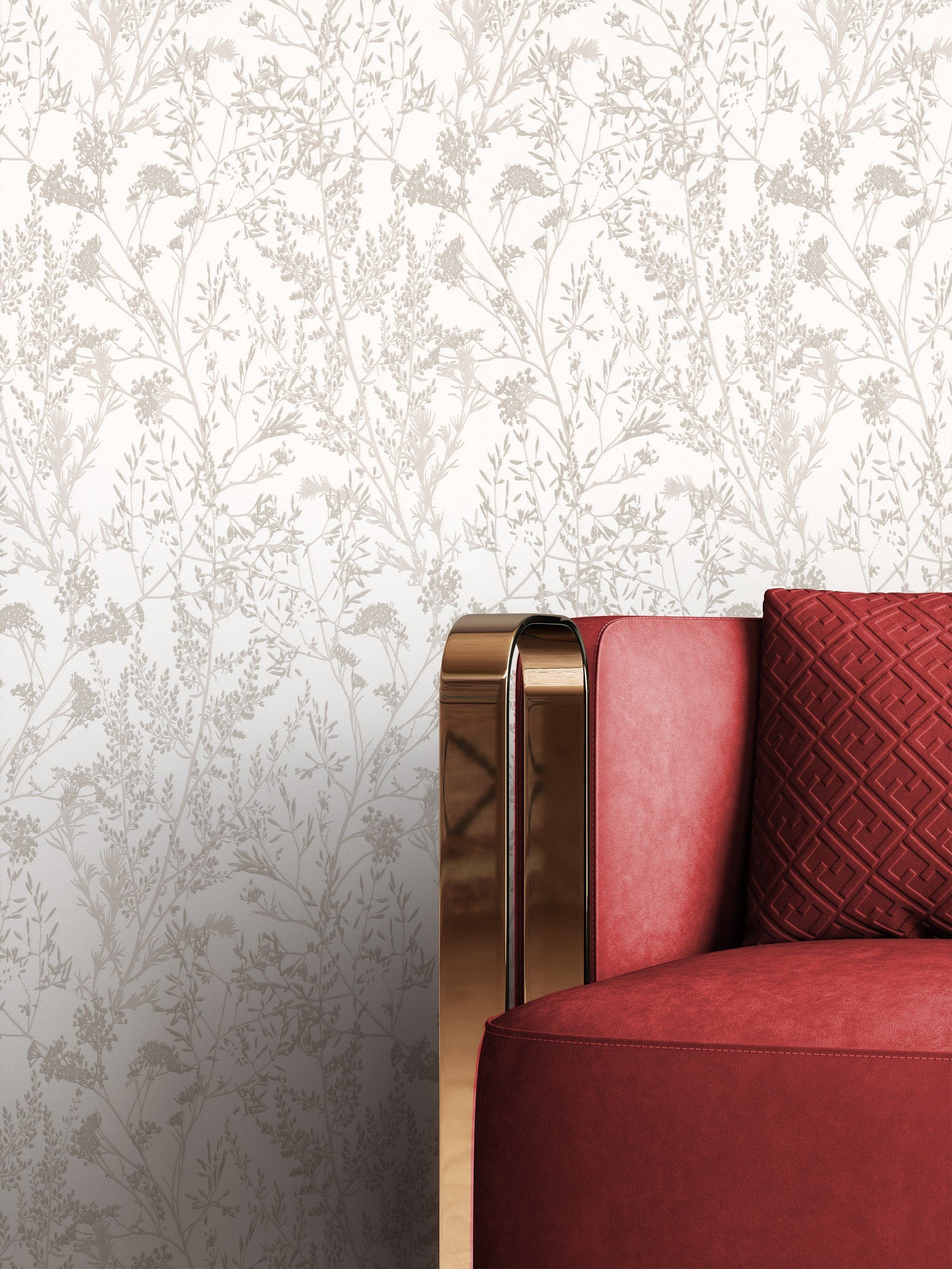 Newroom Vliestapete, Beige Tapete Floral Leicht günstig online kaufen