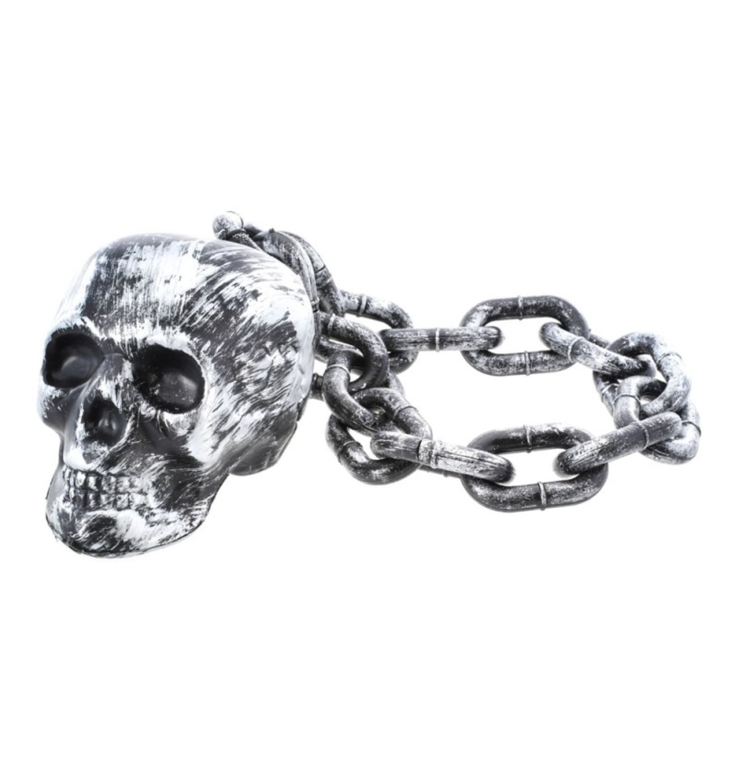 CHAKS Dekoobjekt Halloween Kunststoffkette mit silbernem Totenkopf