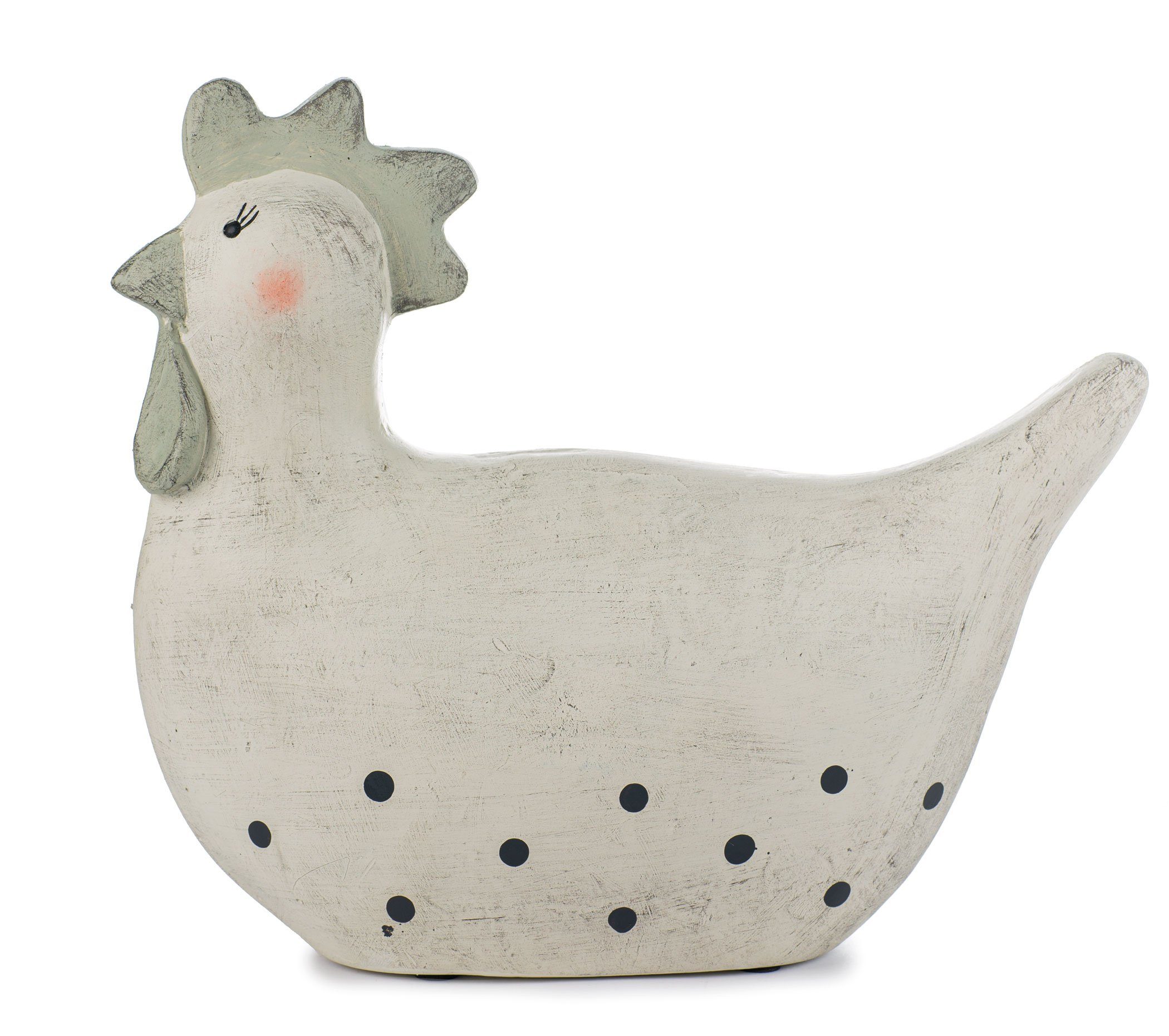 Dekofigur aufsteller huhn mit punkten ca 28 x 25 cm