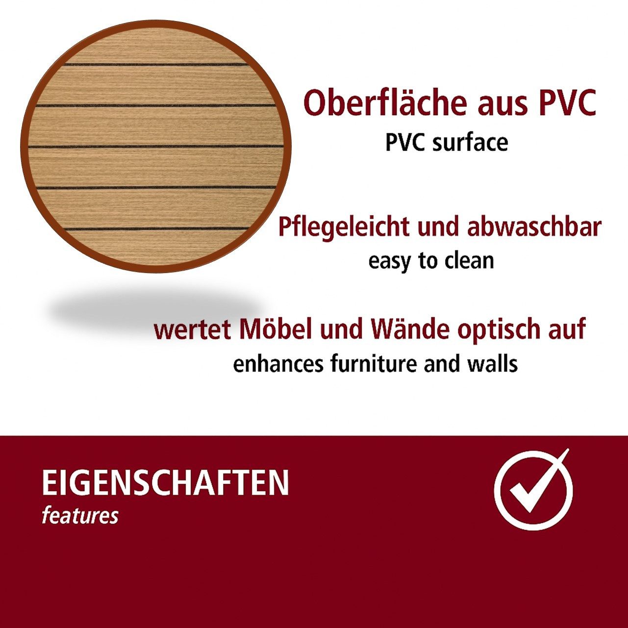 HOOZ 3D Wandpaneel Wandverkleidung Holzoptik Selbstklebende 3D-Paneele Hellbraun 60x30cm, BxL: 30x60 cm, (Typ Lamellen 60-Serie, 10-tlg) Selbstklebend, zuschneidbar, 3D-Holzmaserung, strukturierte Oberfläche