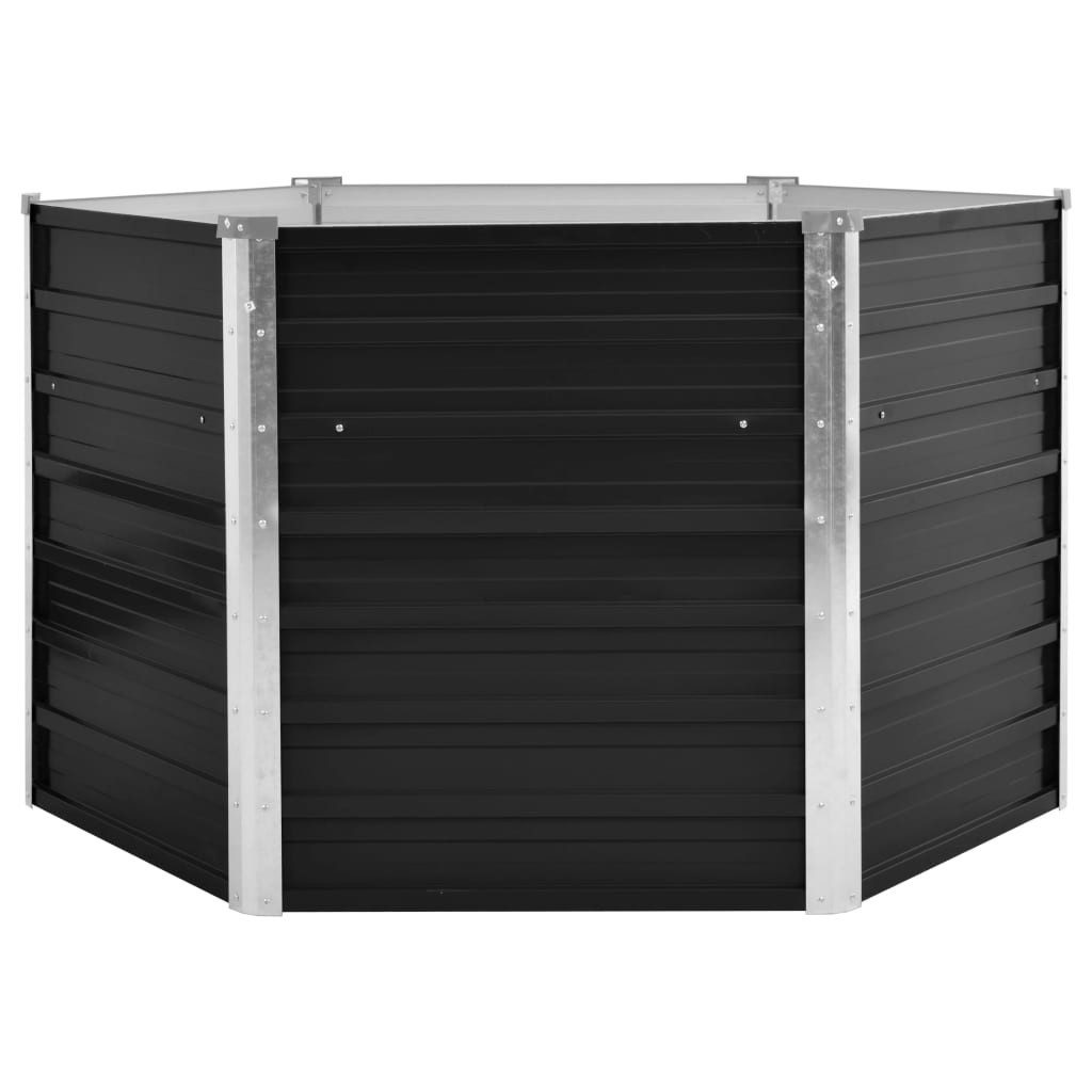 Hochbeet Garten-Anthrazit 129 x 129 x 77 cm Verzinkter Stahl