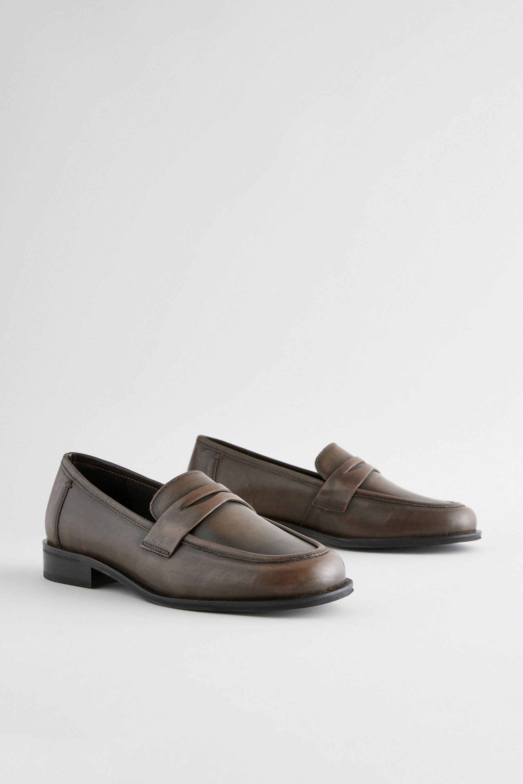 Next Forever Comfort® Slim Fit Penny-Loafer aus Leder Loafer (1-tlg) günstig online kaufen