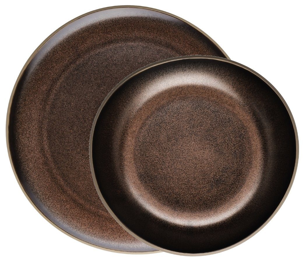 Rosenthal Tafelservice Junto Bronze Tafelset 8tlg, Steinzeug