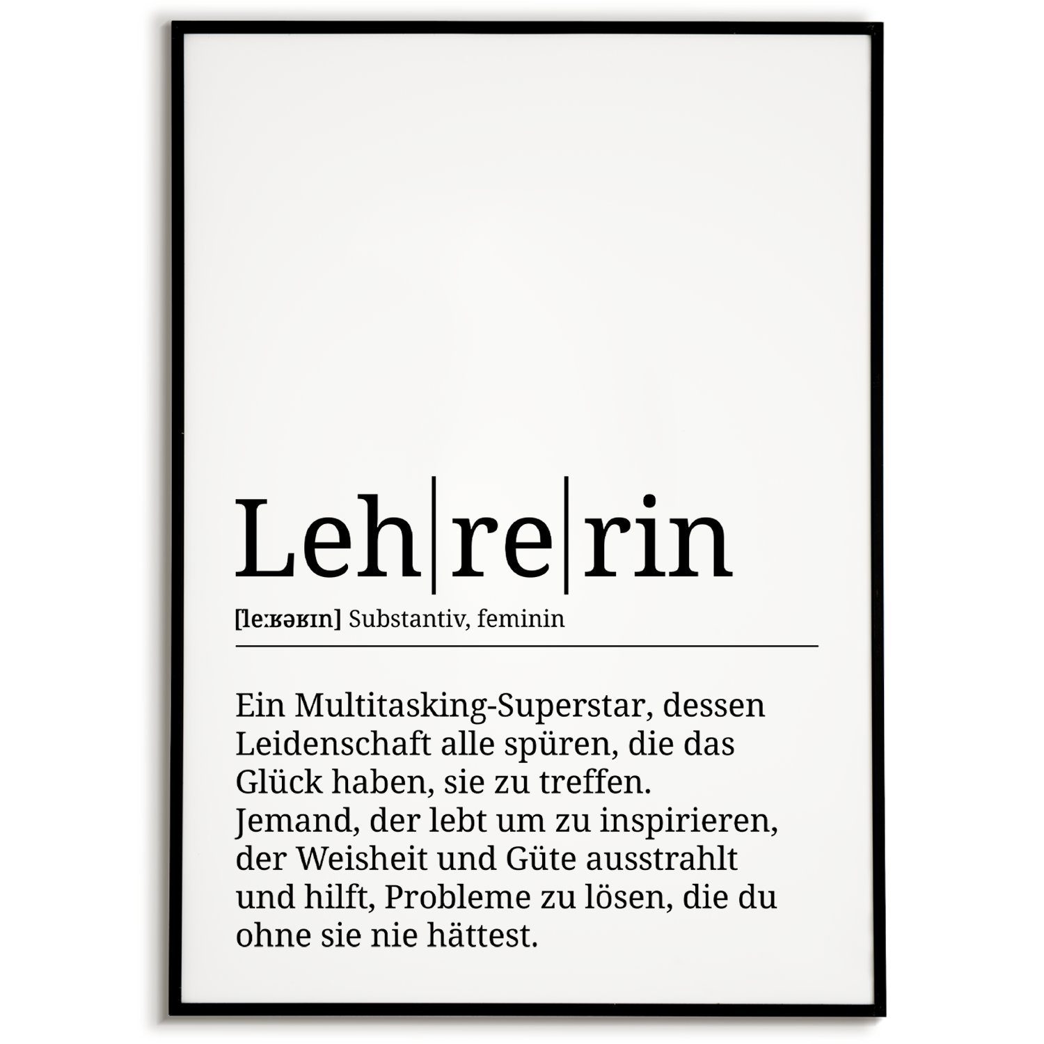 Tigerlino Poster Lehrerin Definition Wandbild Lehramt günstig online kaufen