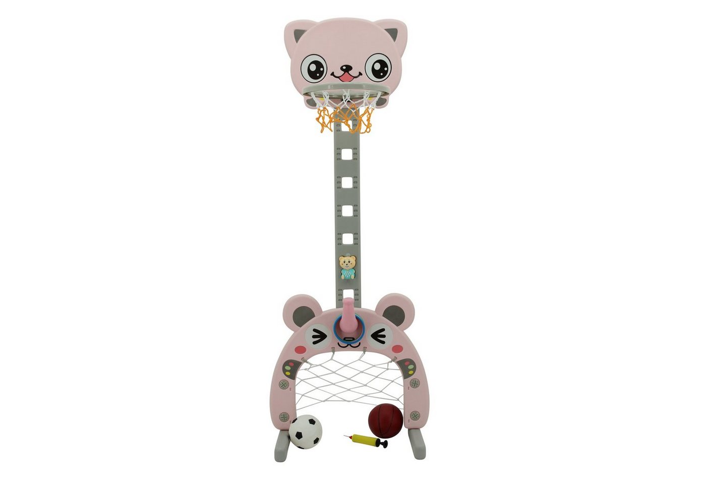 Sweety-Toys Basketballkorb Sweety Toys 12725 Basketballkorb rosa 3 in 1 Spielzeug