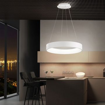 WOFI LED Pendelleuchte, LED-Leuchtmittel fest verbaut, Warmweiß, LED Hängelampen Pendelleuchte dimmbar Hängeleuchte weiß modern