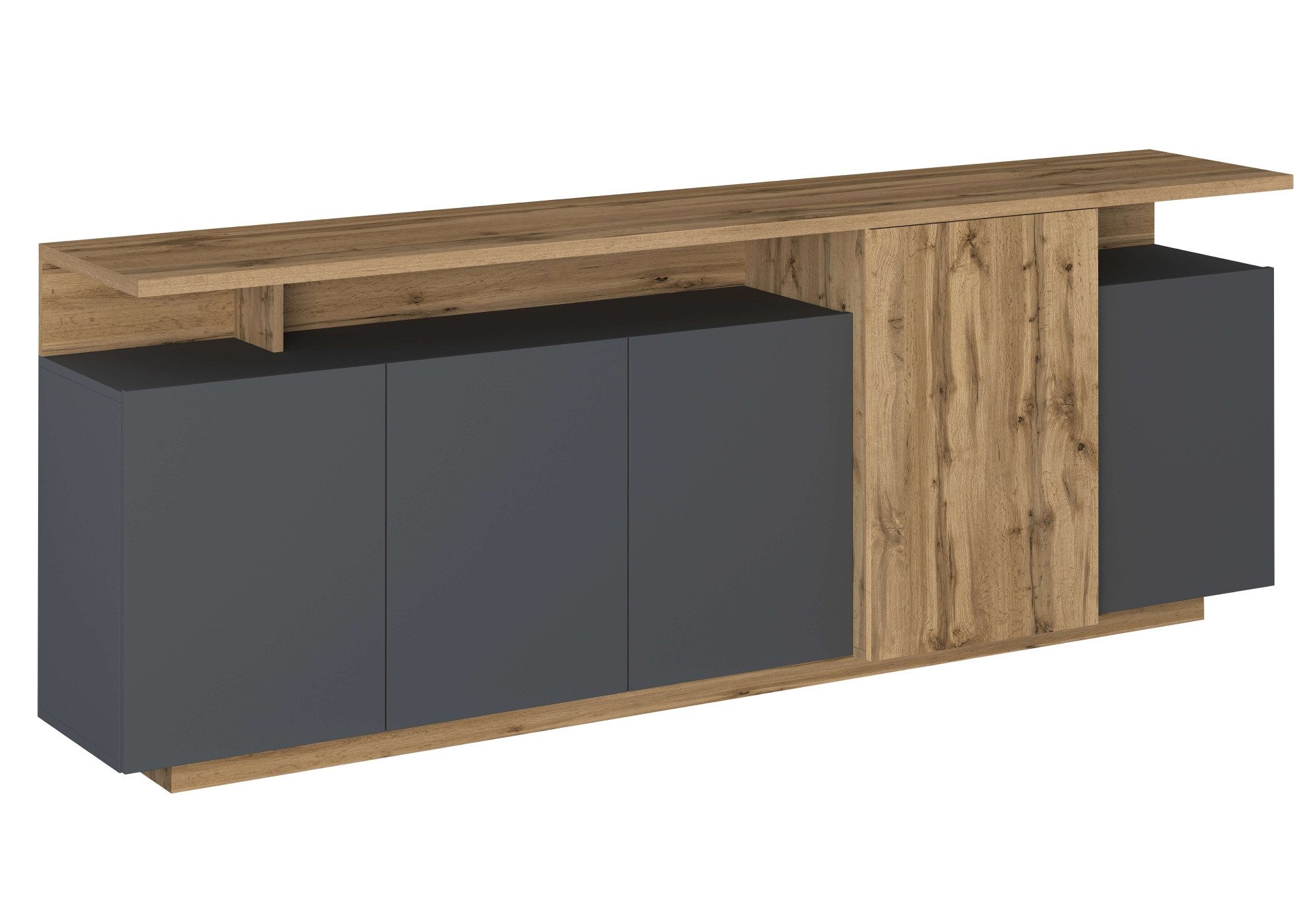 OTTO home Sideboard Sideboard ETHOS, Kommode, Schrank, Kredenz (1 St), Mit 5 Drehtüren, 8 Innenfächern und 2 Außenfächern, B.210 cm