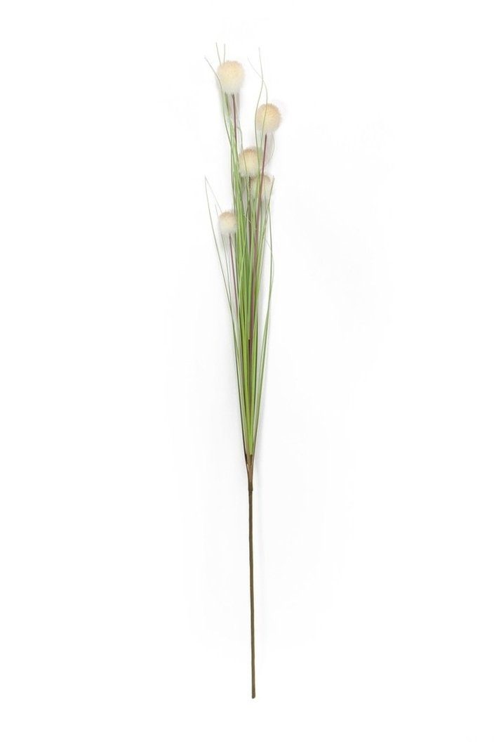 4er weißen Blütenständen Höhe 5 je Set "Blütenkugel" fluffigen Dekobündel Kunstgräser Kunstgras Gras, cm, mit Dekoleidenschaft, 105