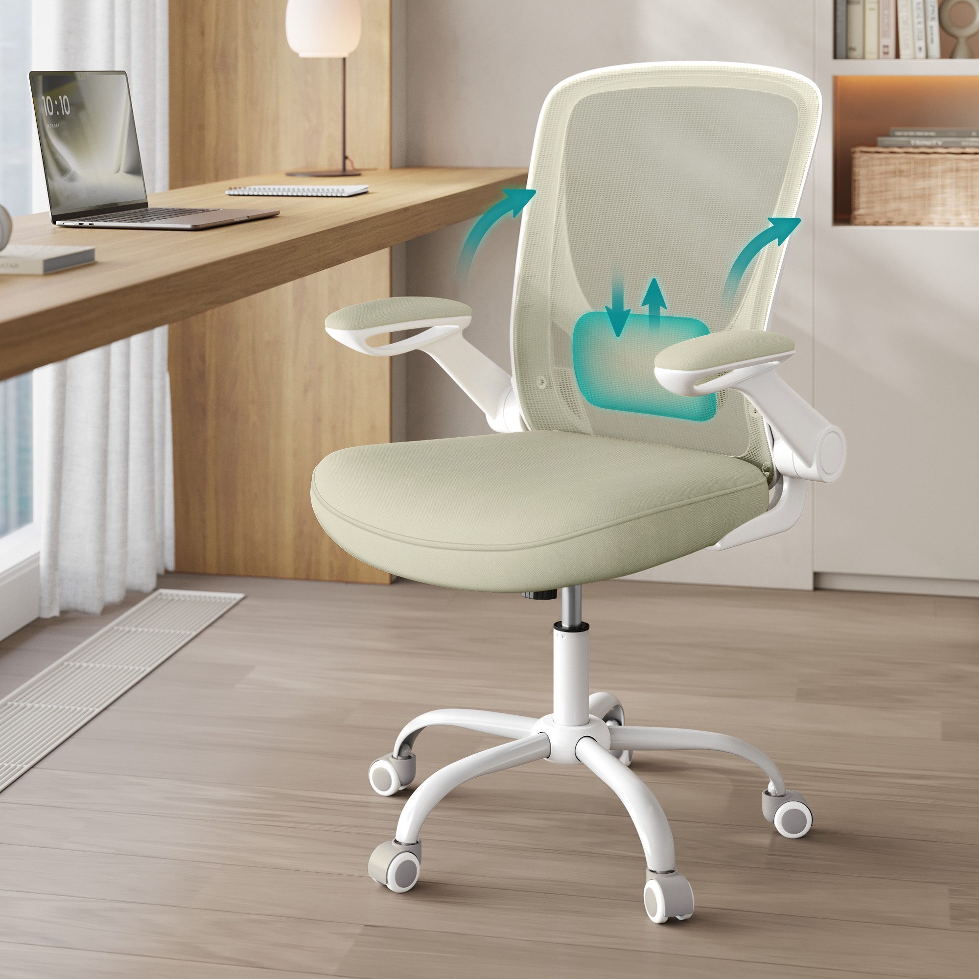 SONGMICS Bürostuhl, ergonomisch, Drehstuhl mit Mesh, Wippfunktion, klappbar günstig online kaufen