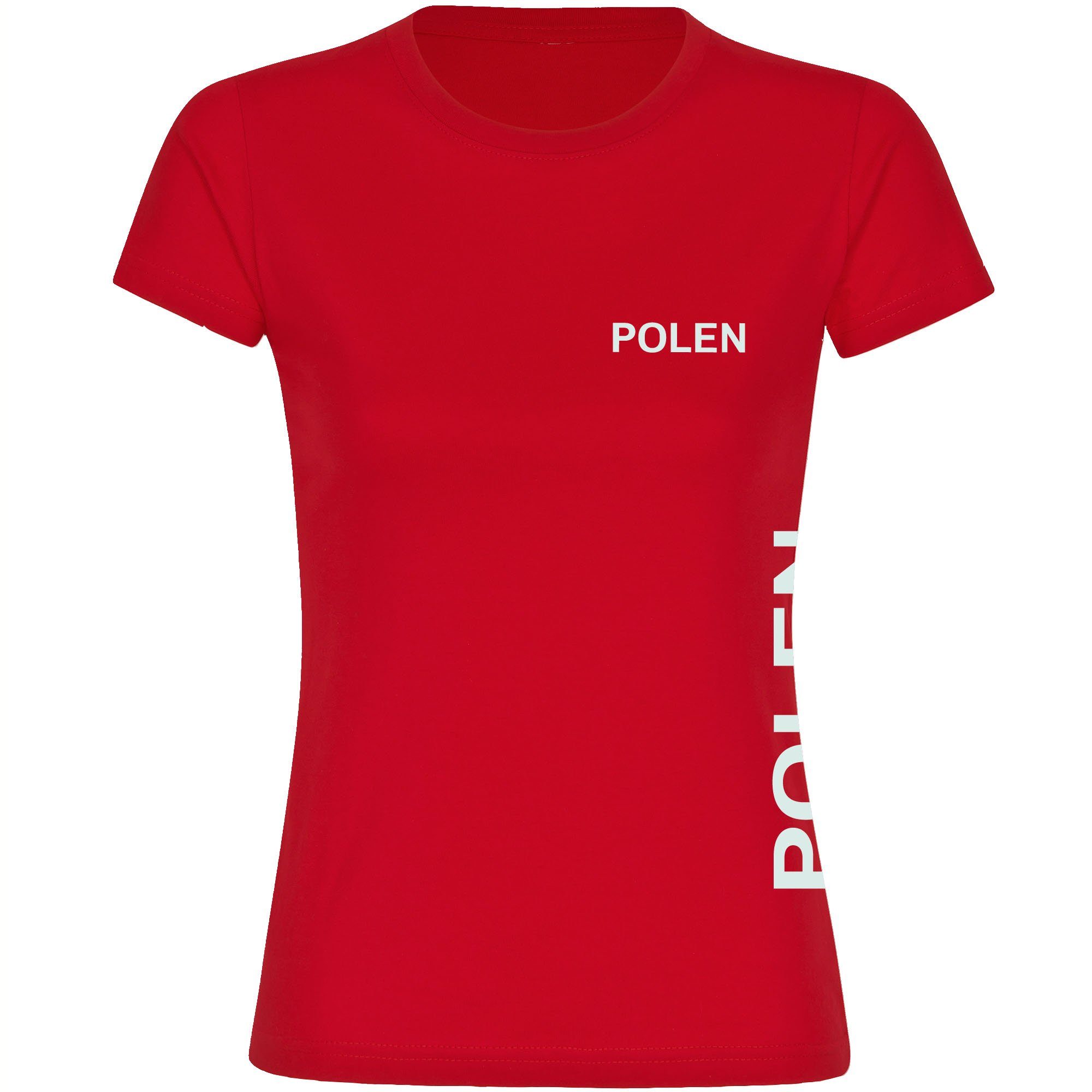 multifanshop T-Shirt Damen Polen - Brust & Seite - Frauen