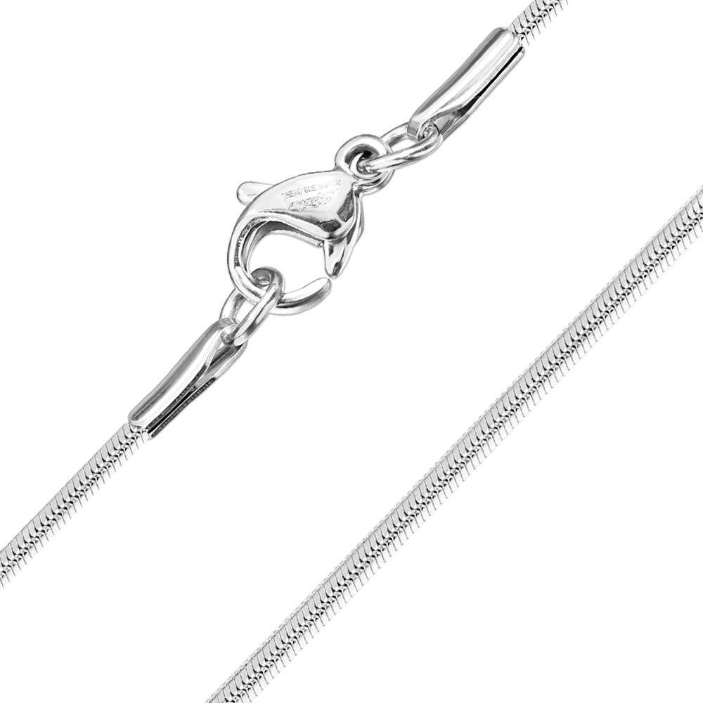 BUNGSA Ketten-Set Kette Schlangenglieder Silber aus Edelstahl Unisex (1-tlg), Halskette Necklace