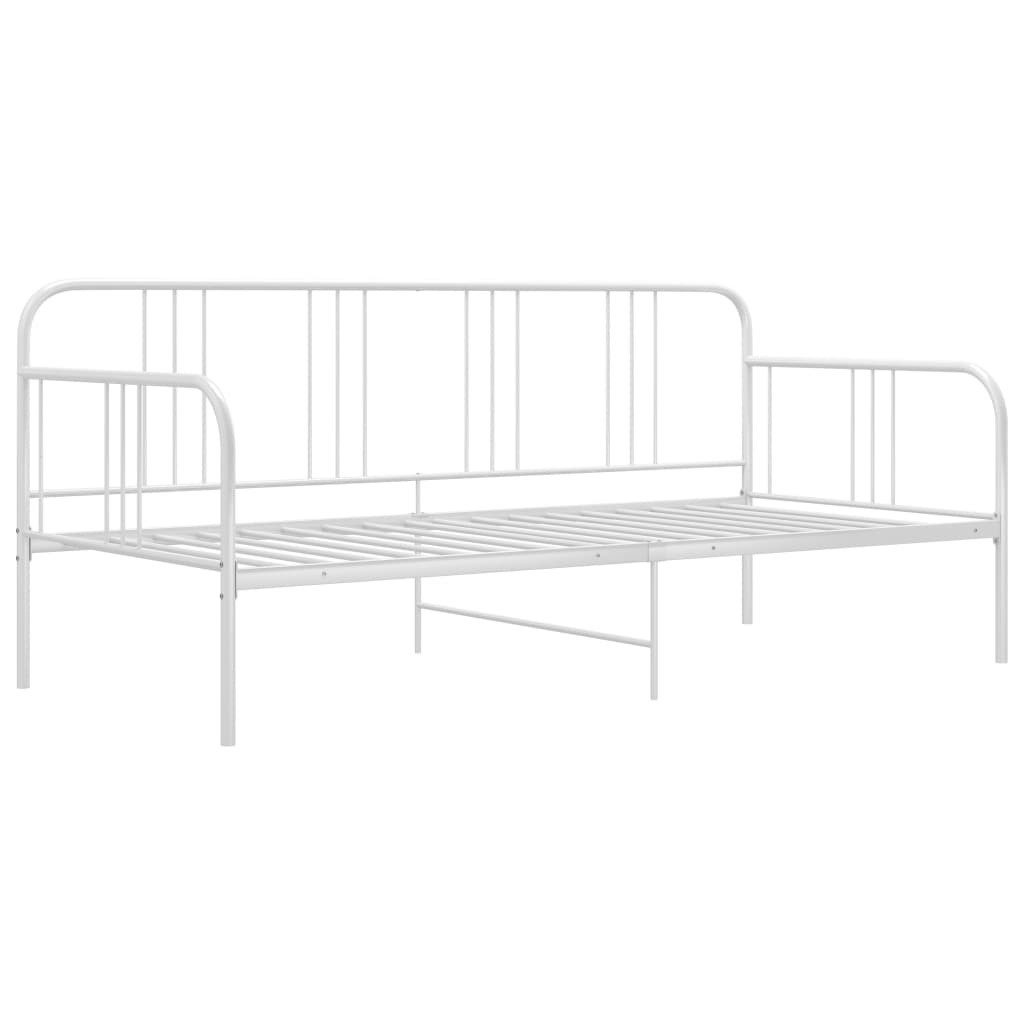 vidaXL Bett Schlafsofa Bettgestell Weiß Metall günstig online kaufen