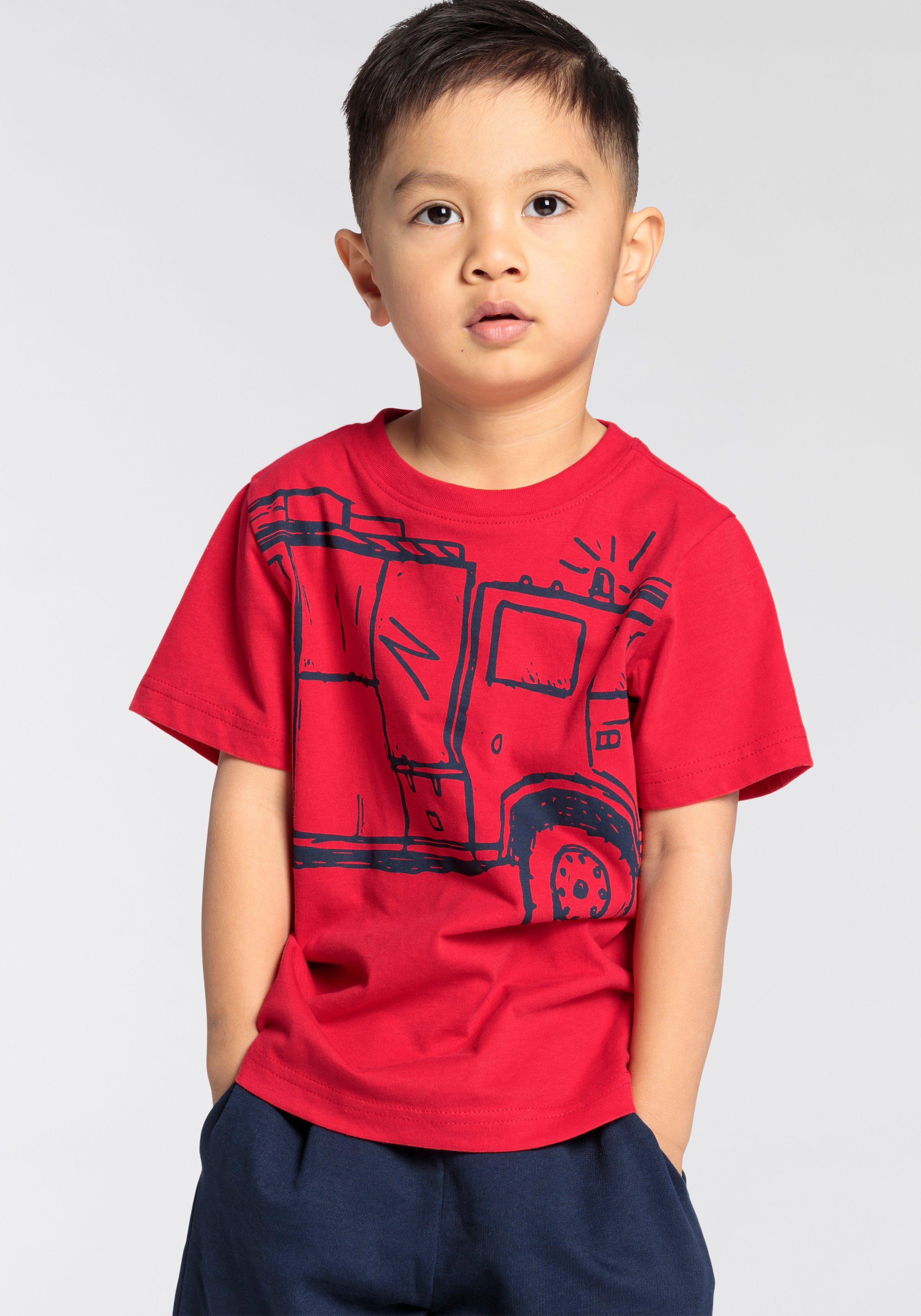 KIDSWORLD T-Shirt FEUERWEHR Kurzarm, Basic-Passform, mit trendigem Druck, Rundhalsausschnitt