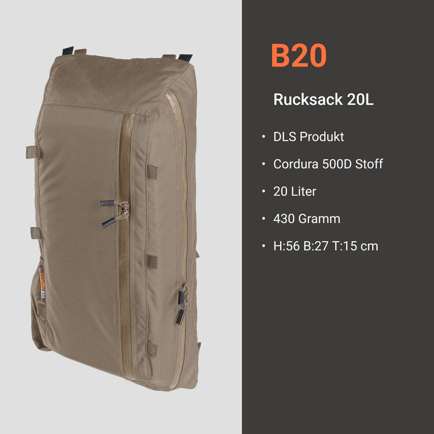 Vorn Freizeitrucksack Rucksack B20