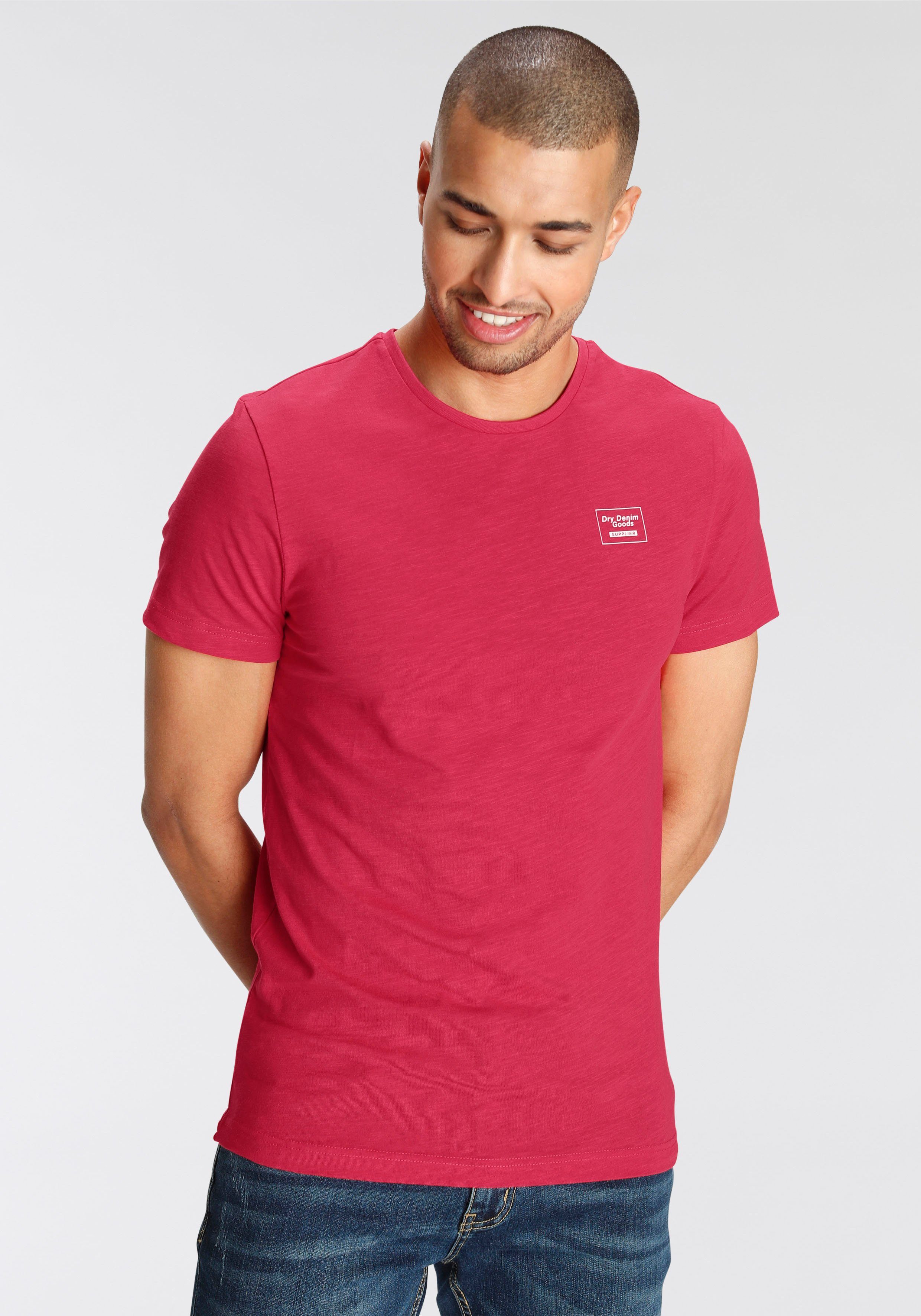 AJC T-Shirt aus hochwertigem Slub rot