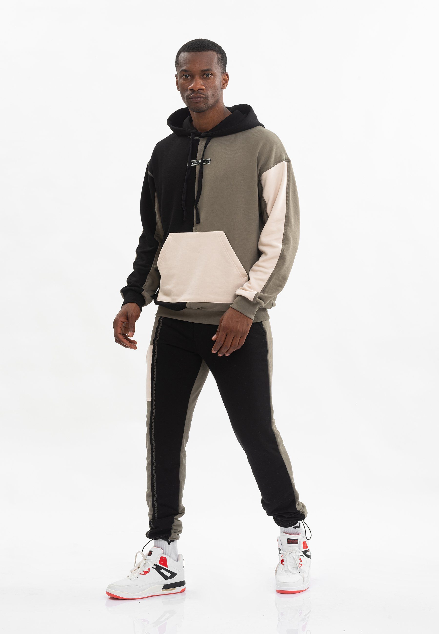 Tom Barron Sportanzug Colorblock Sporty Hoodie Set, mit Label-Applikationen günstig online kaufen