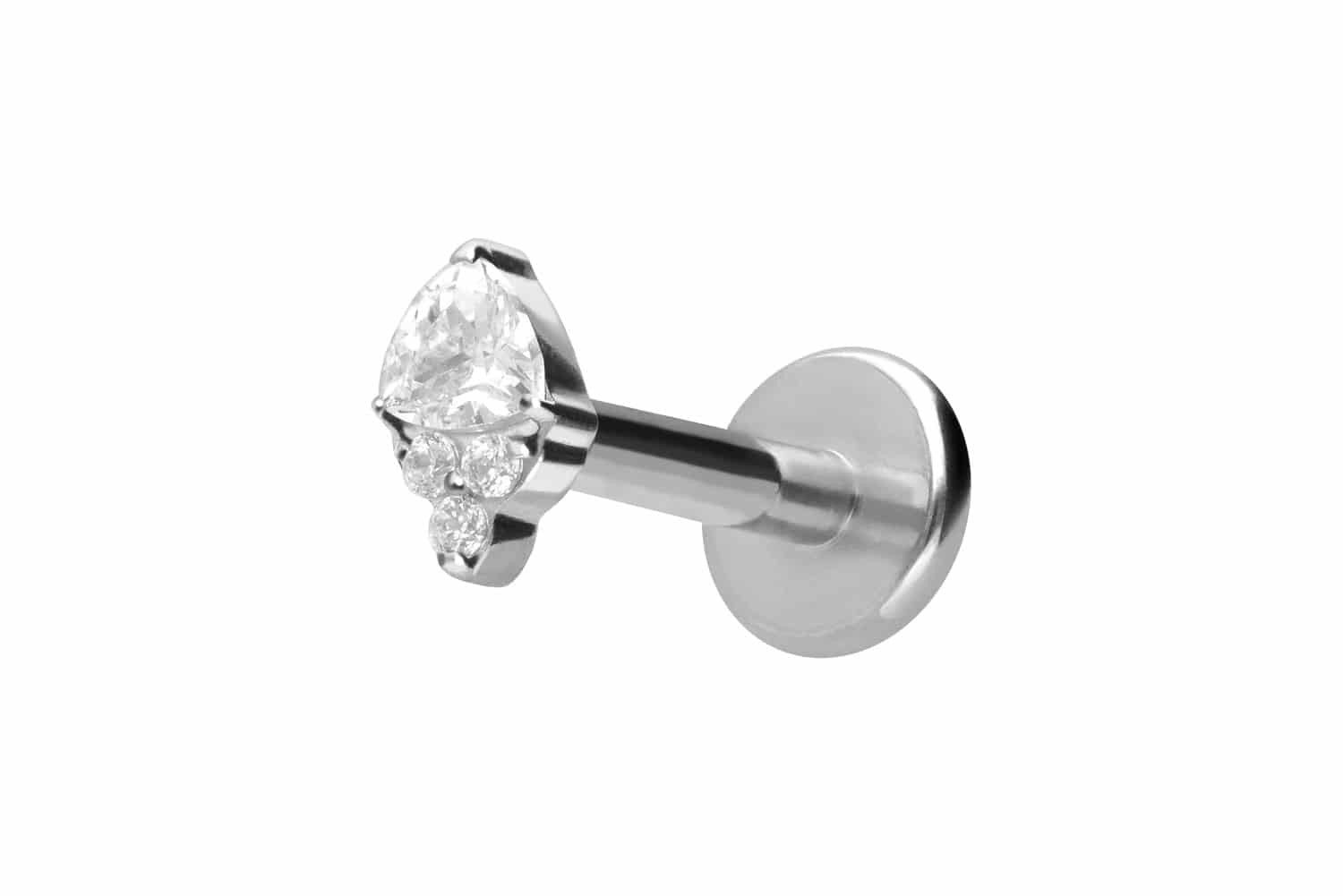 Piercing-Set Titan Labret mit Innengewinde EINGEFASSTE KRISTALLE
