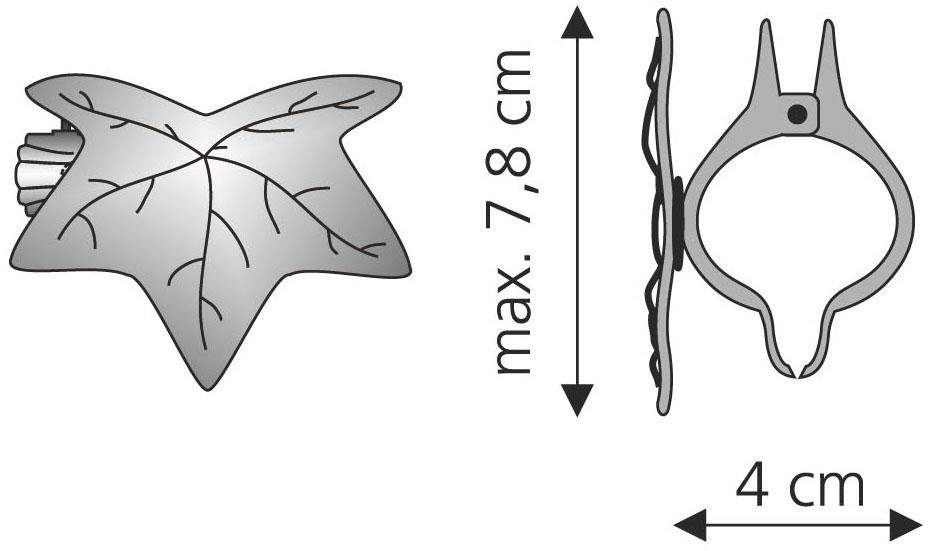 Liedeco Dekoklammer Blatt, Gardinen, Vorhänge, (Packung, 2-St), für Gardinen, Vorhänge