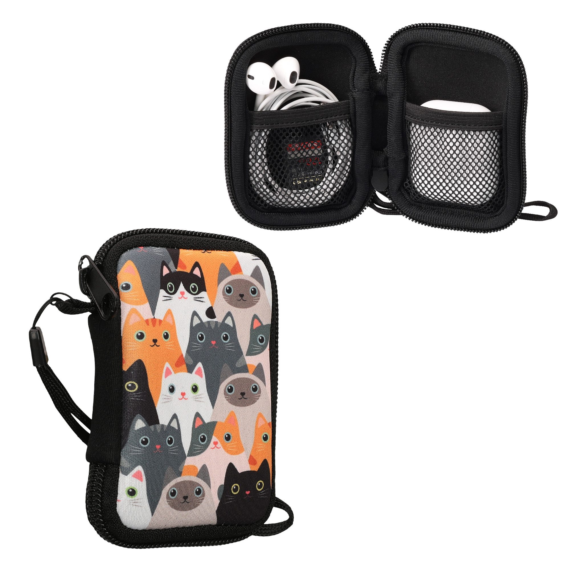 kwmobile Kopfhörer-Schutzhülle Neopren Tasche für in-ear Headphones, Hülle Case Schutztasche - 6 x 9 cm Innenmaße - mit Reißverschluss