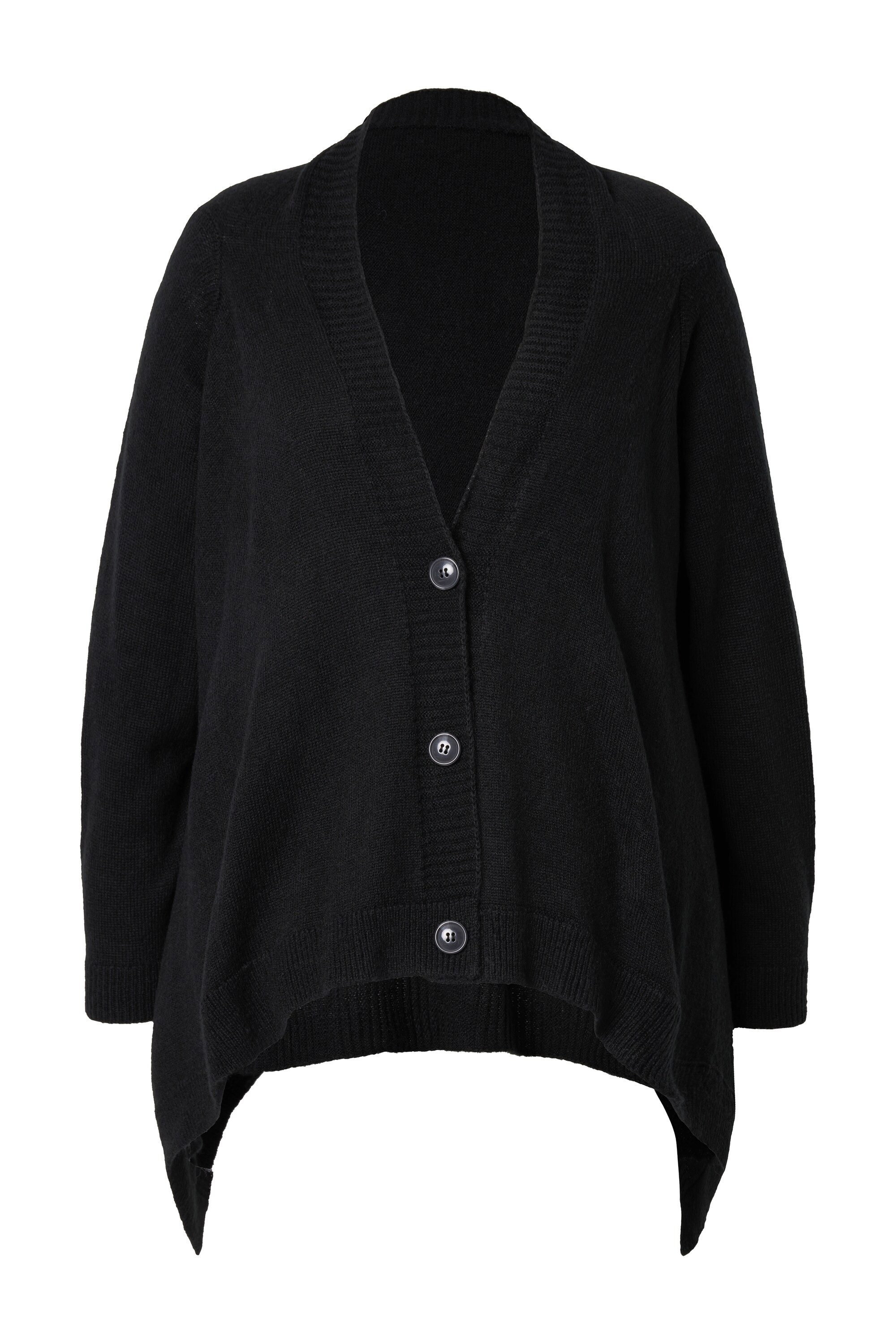 MIAMODA Strickjacke Strickjacke Cape-Look Knopfleiste Langarm günstig online kaufen