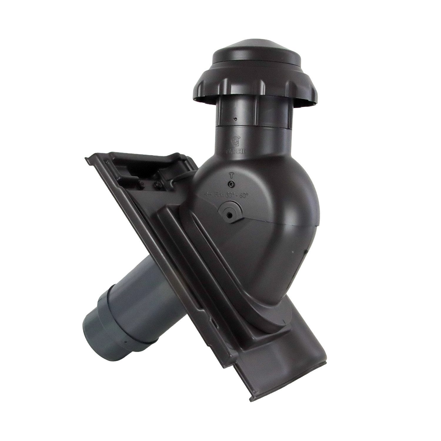 FLECK Dachdurchführung Aura-Lüfter DN 125 anthrazit matt passend für Braas Rubin 9 V, Spezial-Hart-PVC