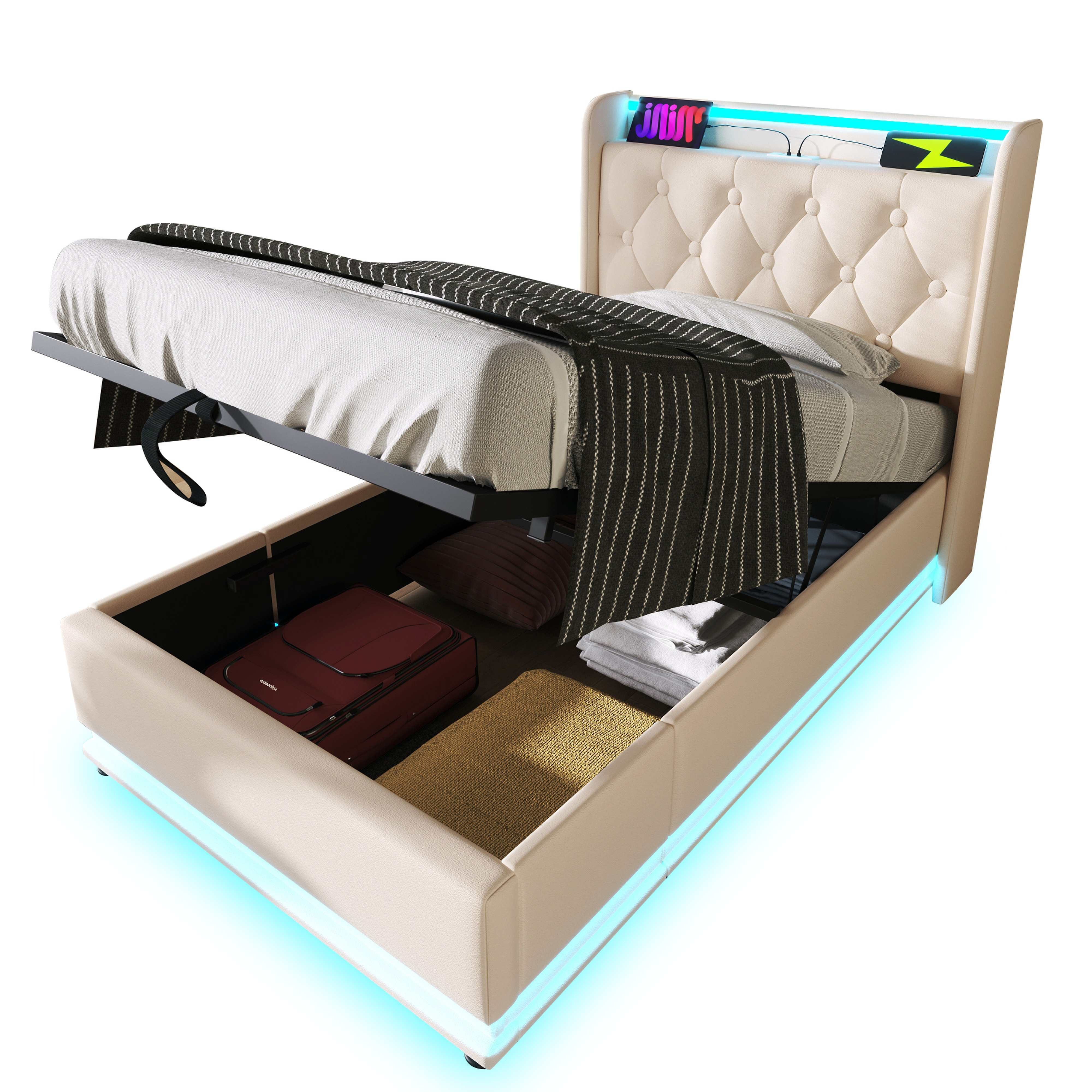 BlingBin Einzelbett Polsterbett Stauraumbett (1-tlg., Doppelbett, günstig online kaufen