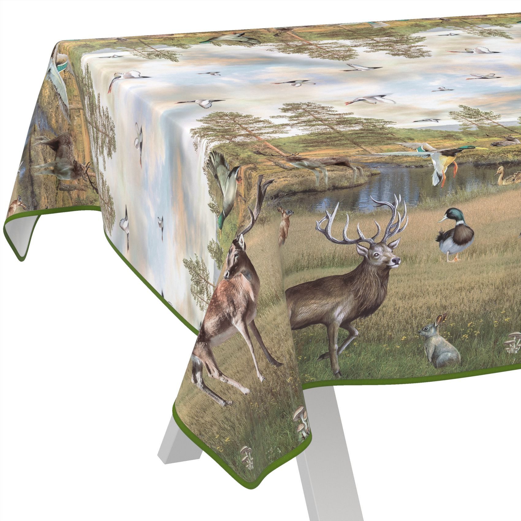 ANRO Tischdecke Wachstuch abwaschbar Jagt Tischwäsche (Einzelstück 1-tlg), günstig online kaufen