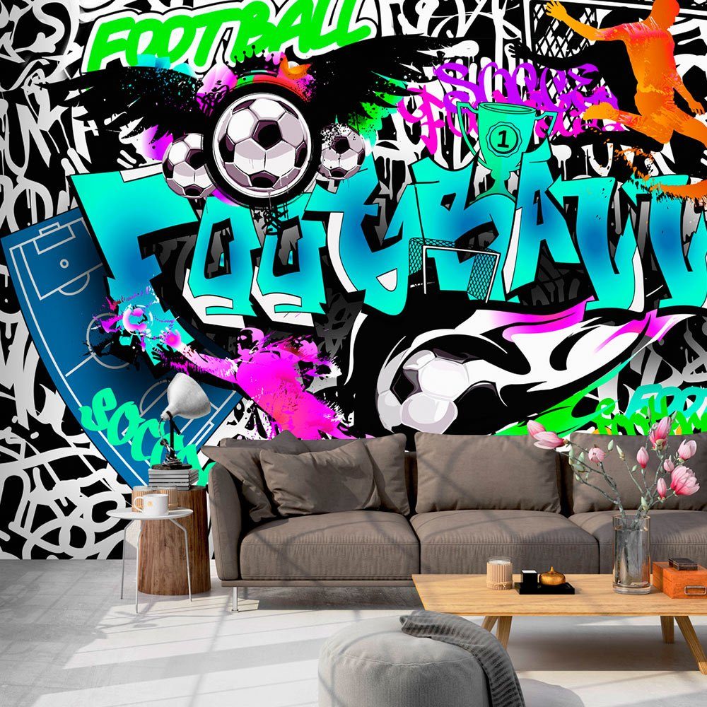 KUNSTLOFT Vliestapete Sports Graffiti 1x0.7 m, Halb-matt, lichtbeständige Design Tapete