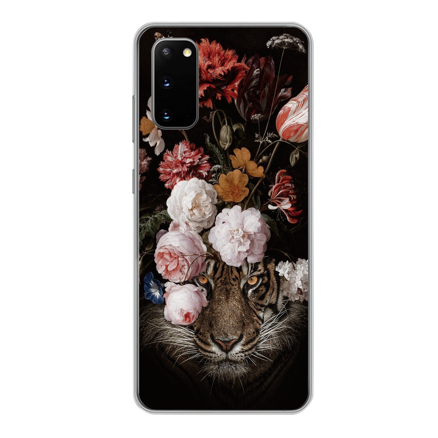 MuchoWow Handyhülle für Samsung Galaxy S20 Blumen - Jan Davidsz de Heem - Tiger - Gemälde, Phone Case, Silikon, Schutzhülle Dünn