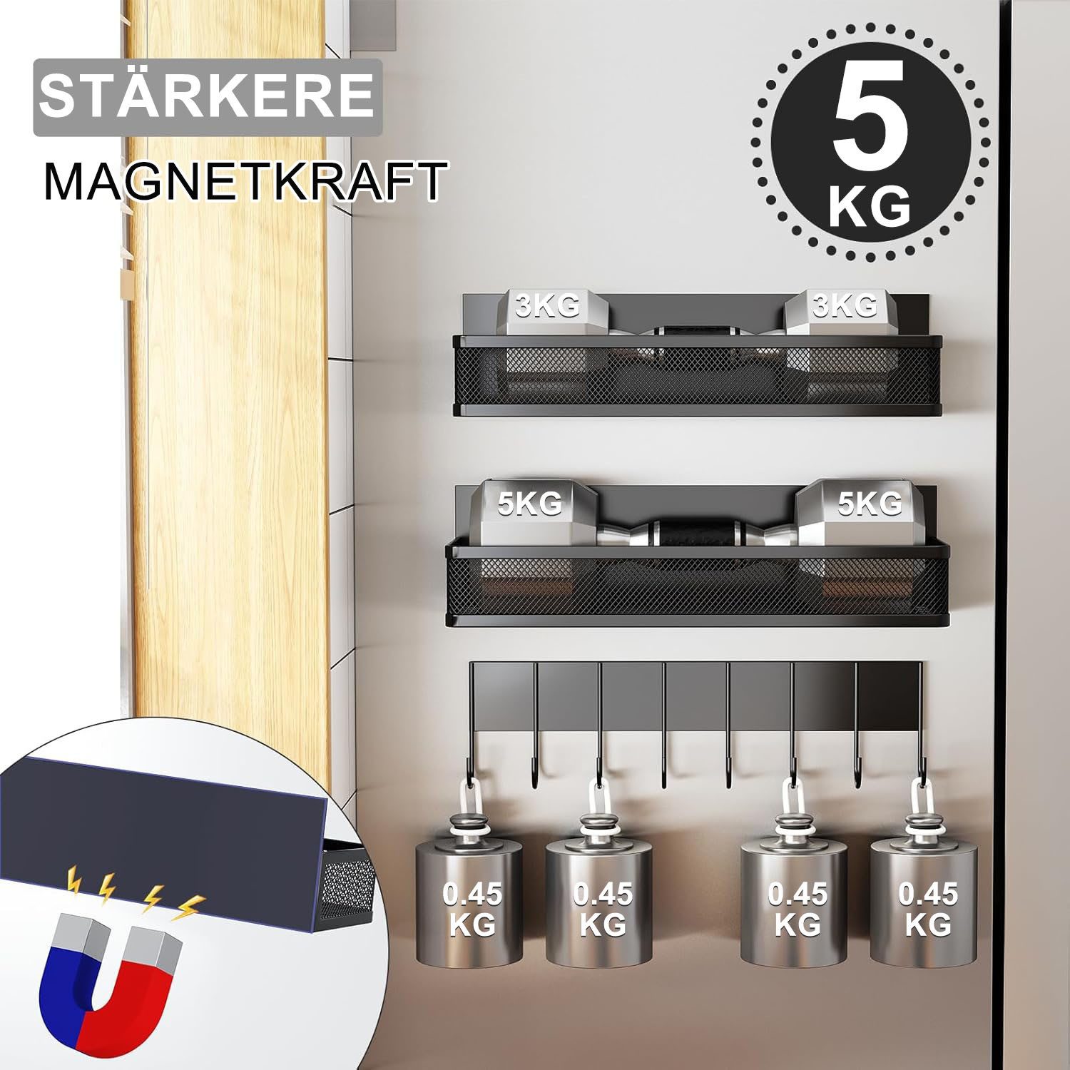 SURFOU Gewürzregal 3 Stück Magnetisches Regal Gewürzregal für Kühlschrank O günstig online kaufen