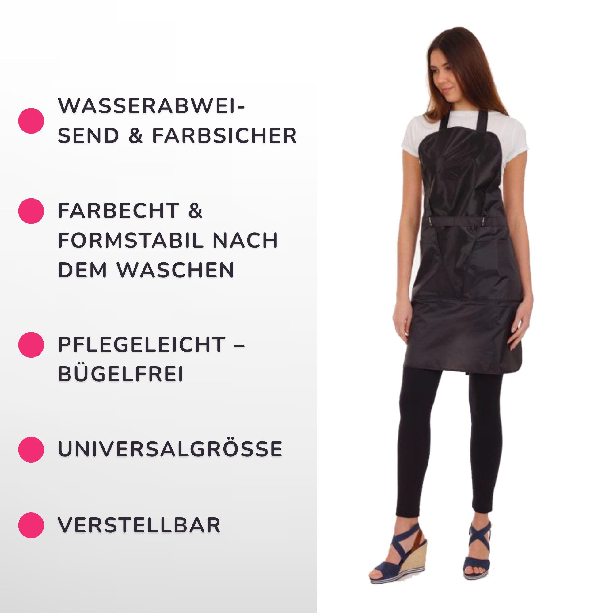 STM Company Kittelschürze Klassische Schürze für Friseure & Gastronomie, Universelle Berufsschürze