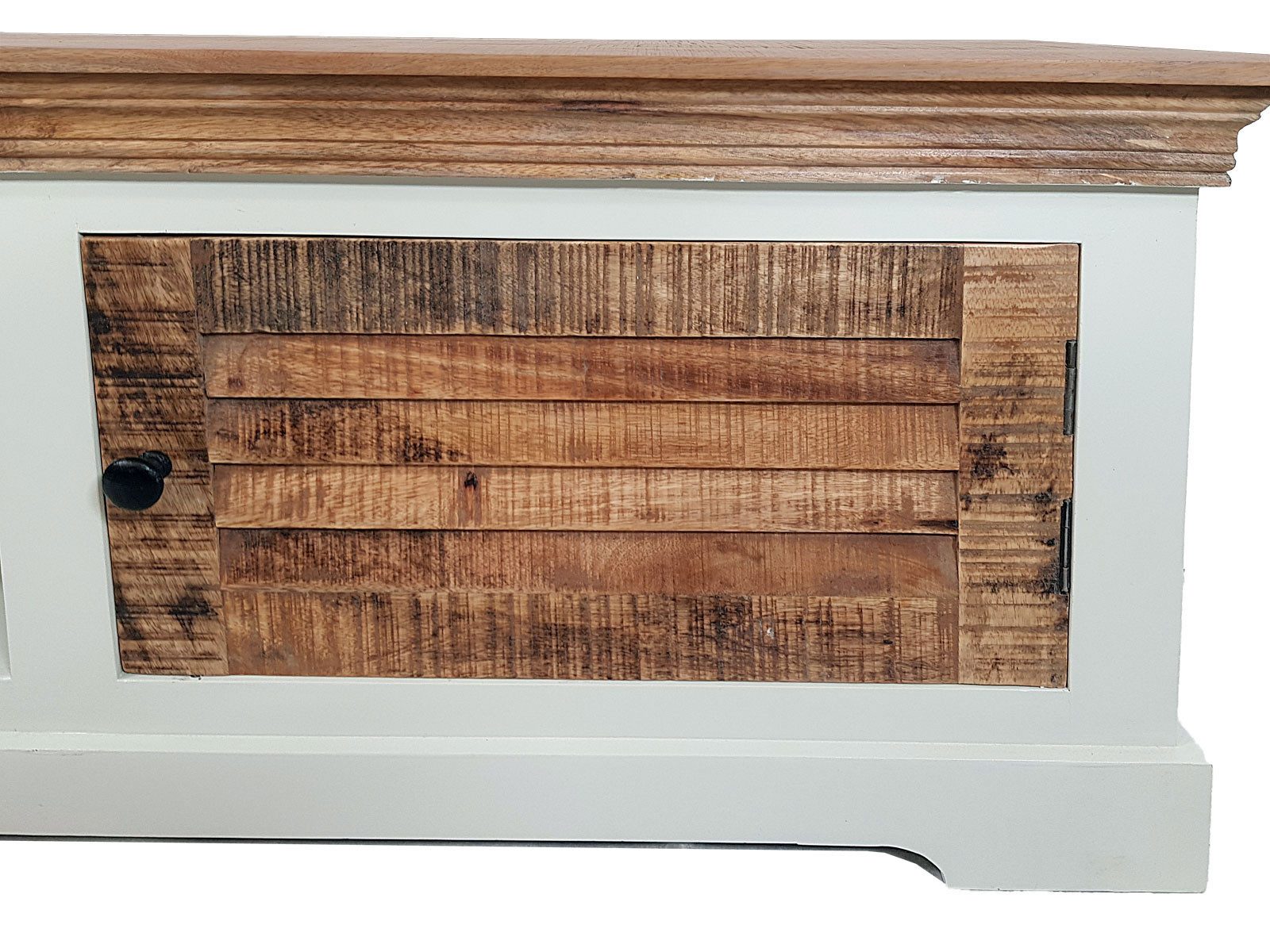 Amagohome Lowboard TV Lowboard B114xH45cm Fernsehschrank TV Schrank Massivholz Ibiza weiß