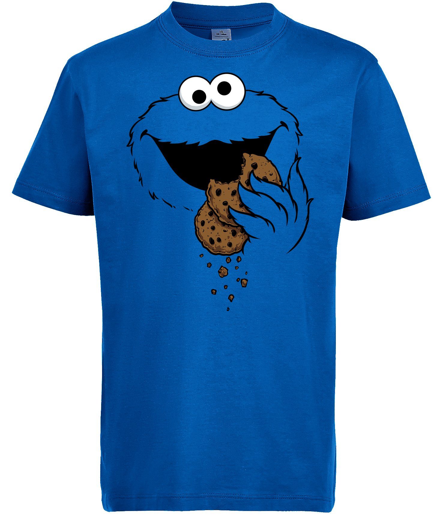 trendigem Kekse-Monster Kinder T-Shirt mit Youth für Shirt Frontprint Designz Mädchen Jungen und