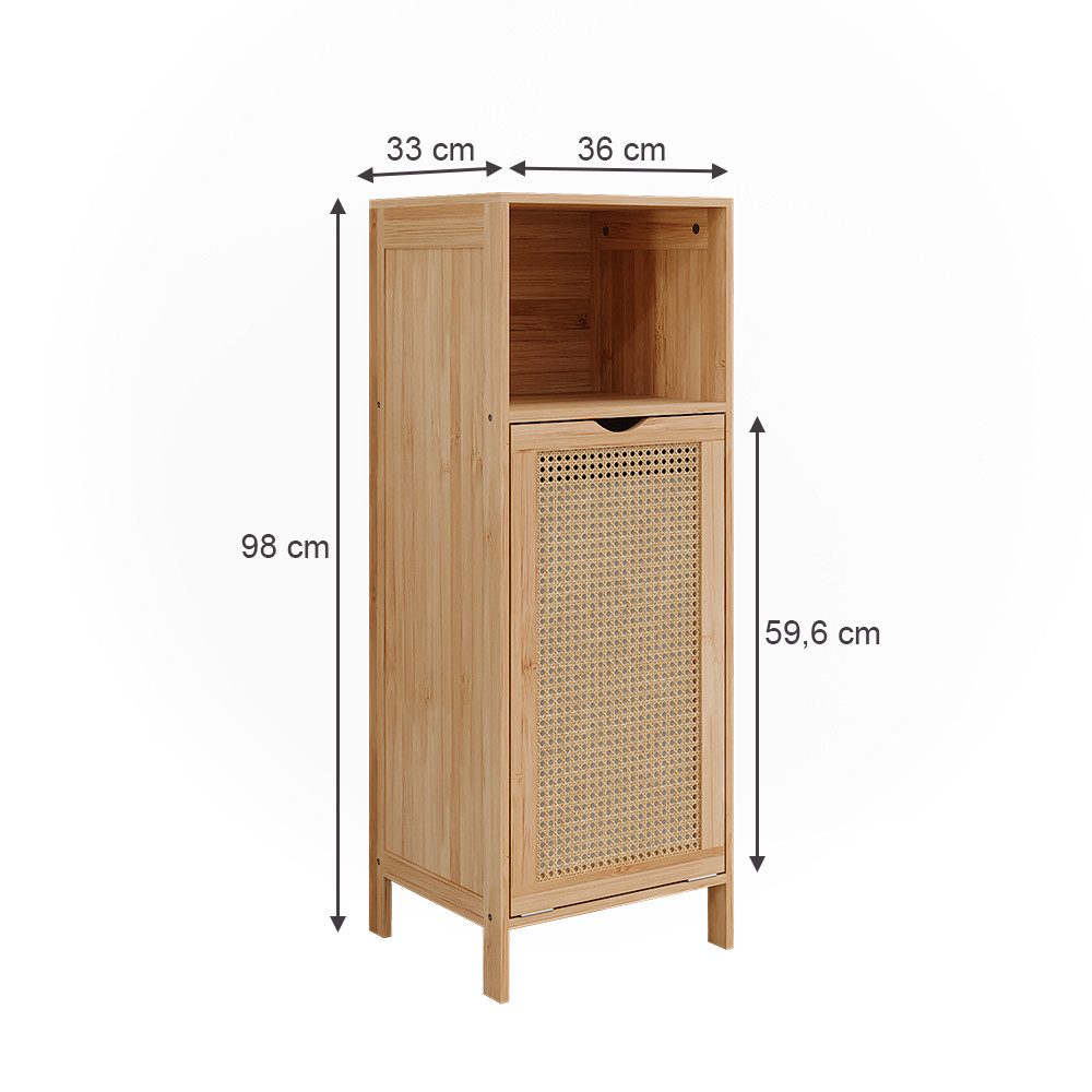 Vicco Wäscheschrank Liora, Bambus/Rattan/Schwarz, 36 x günstig online kaufen