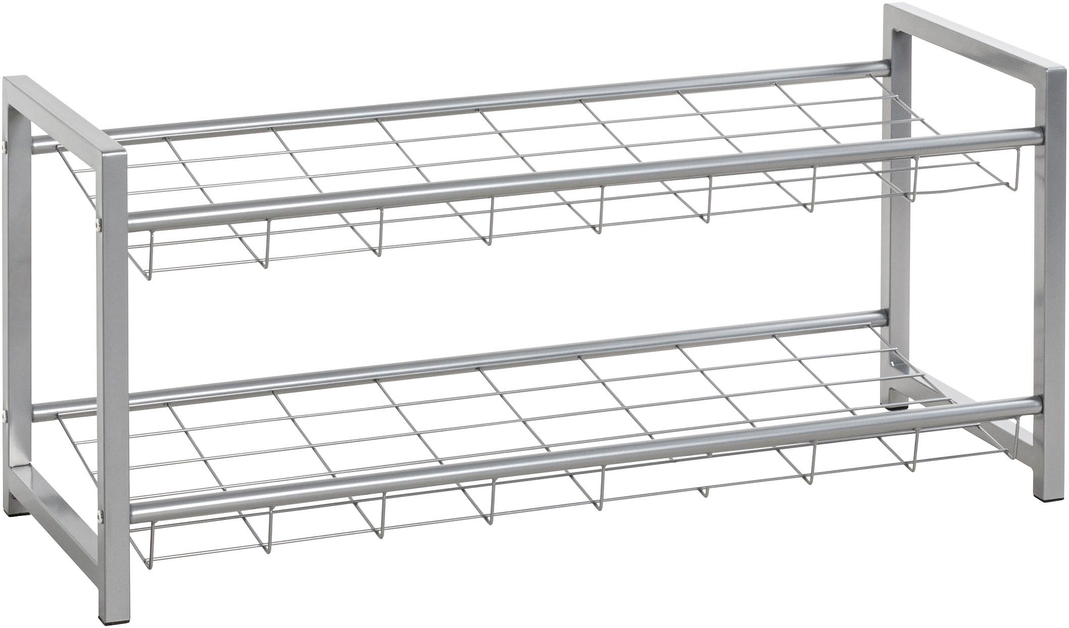 HAKU Schuhregal Schuhaufbewahrung, rechteckig - aus Metall Grau - B/T/H 80/30/38 cm – Bild 5 von 5