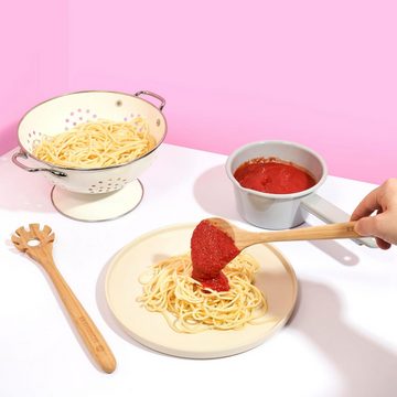 Reishunger Spaghettizange Küchenhelfer Set, aus hochwertigem Bambus