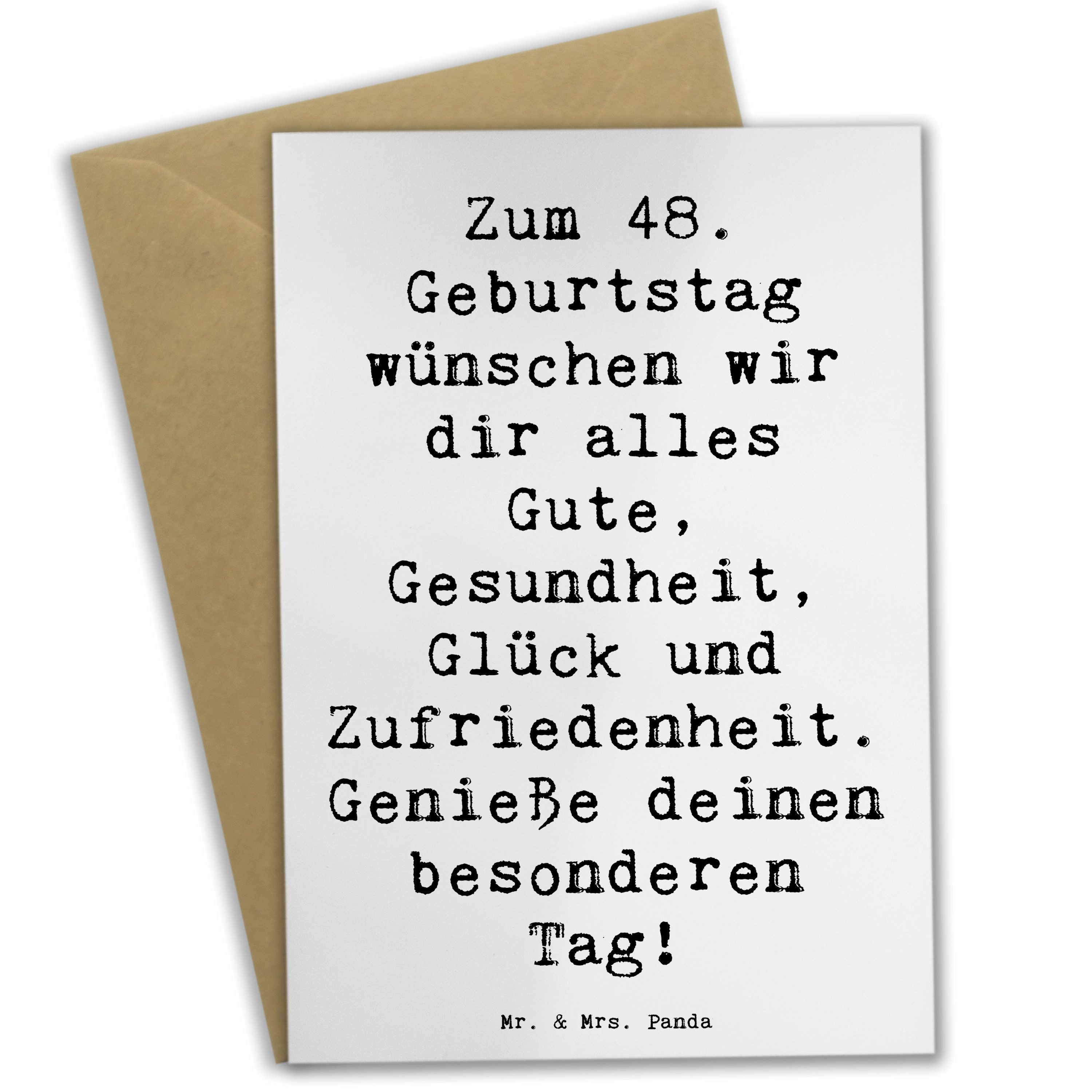 Grußkarte Spruch 48. Geburtstag - Weiß - Geschenk, Freude, Geburtstag Geschenki