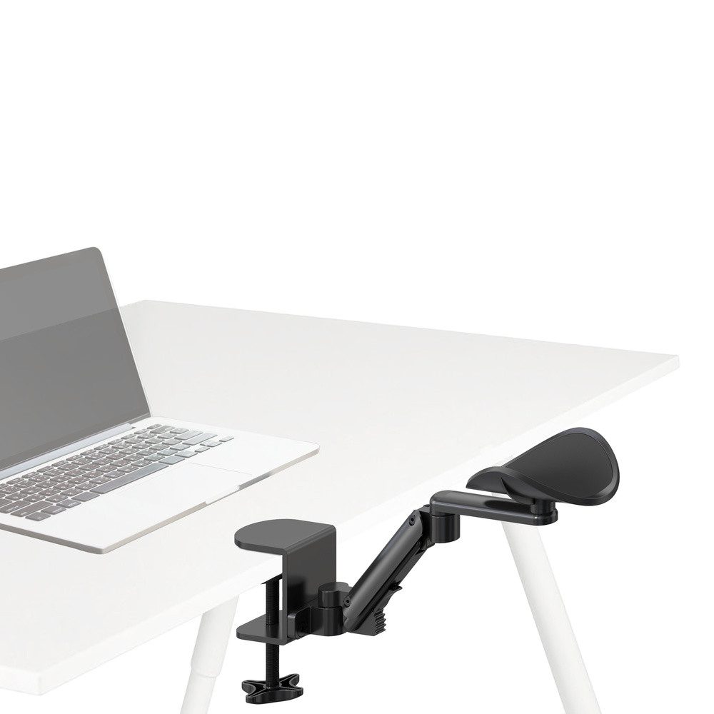 hjh OFFICE Handballenauflage Armstütze RELEX RT1 Aluminium, Stahl (1-St), Ergonomische drehbare Unterarmauflage für Schreibtisch gepolstert